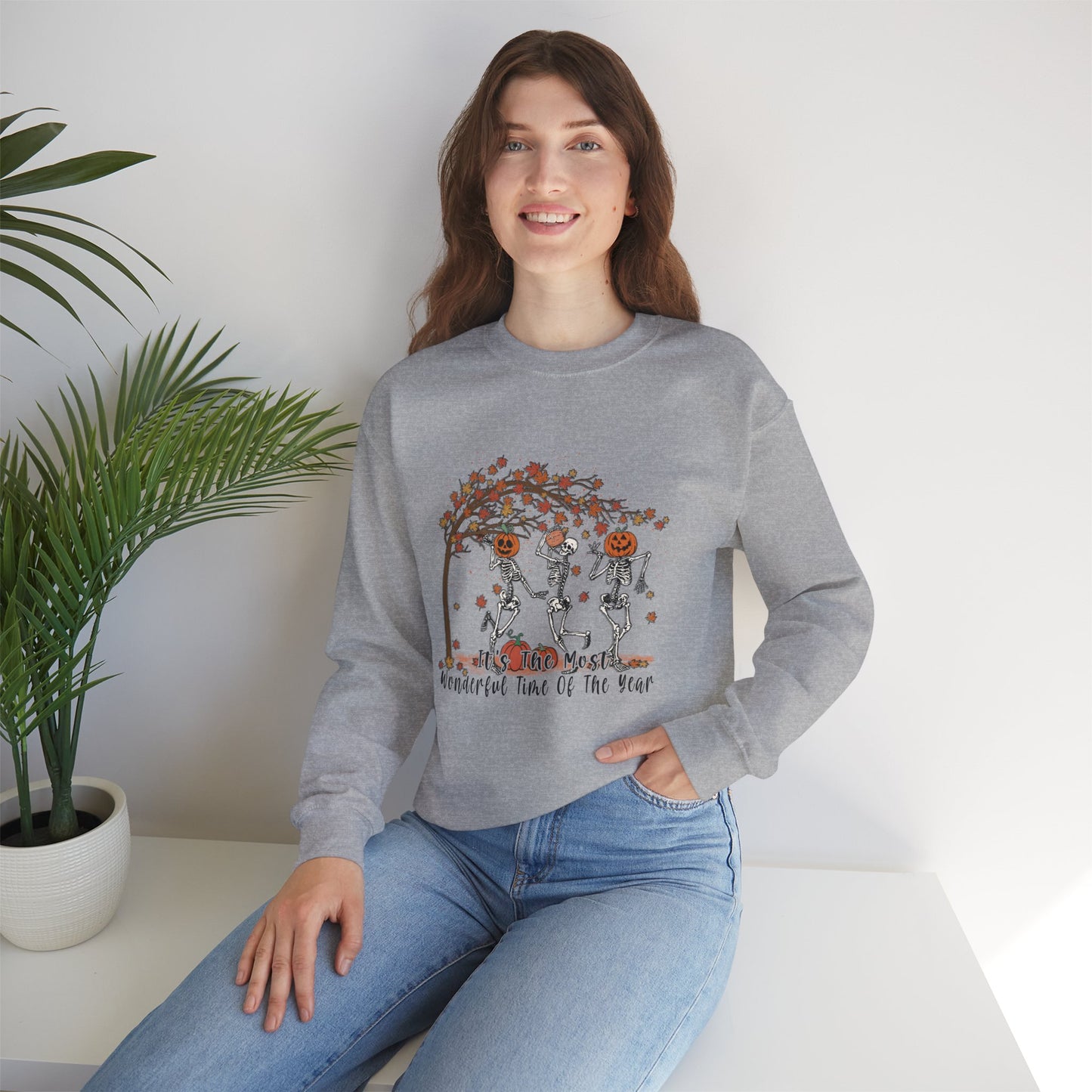 Halloween sweatshirt skeleton fall vibes Its the most wonderful time of the year sweater funny Halloween sweater fall Shirt best friend gift