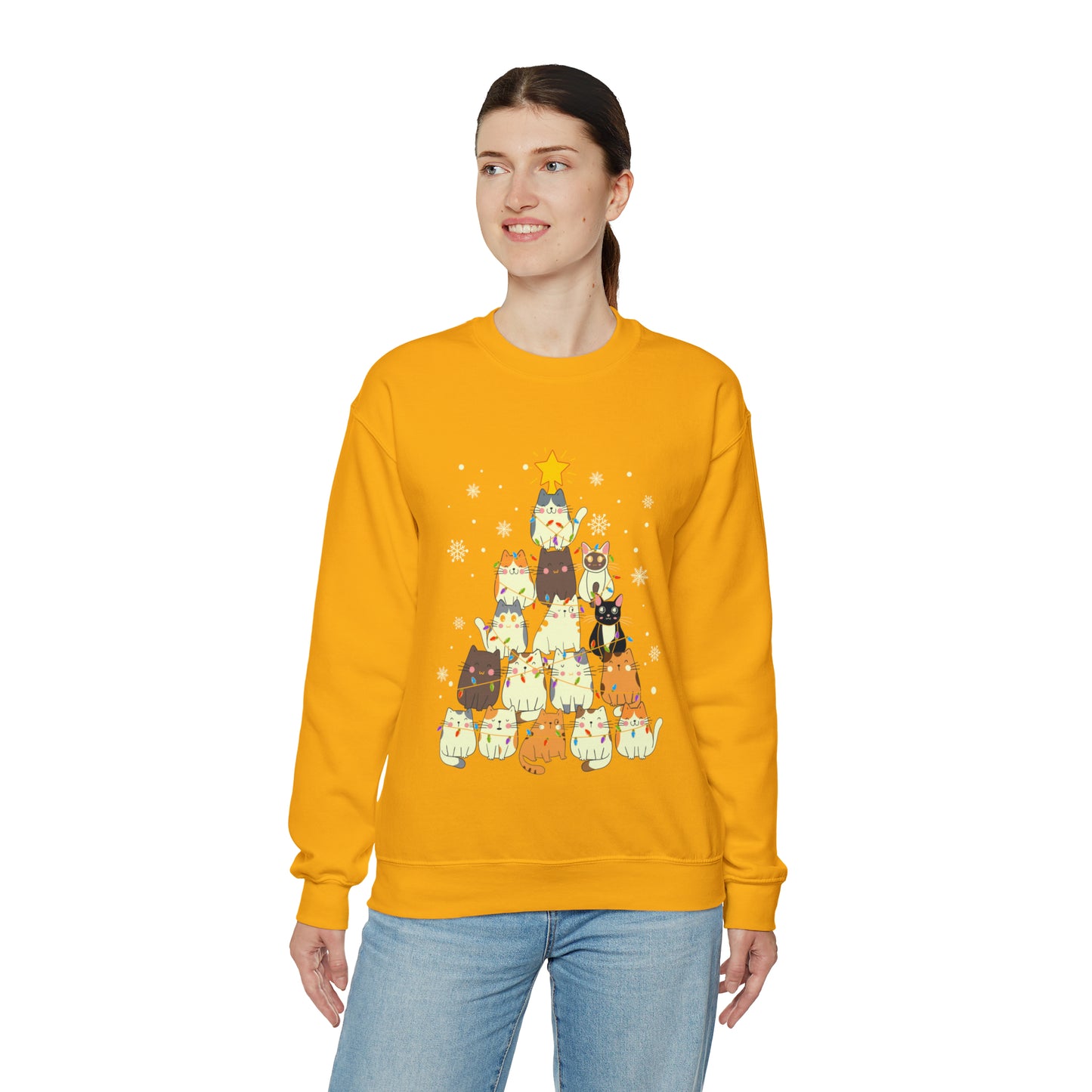 Cat Christmas sweater Kitty Christmas tree sweatshirt Family Cat lover gift for gift for him Merry Bright Christmas sweatshirt Christmas