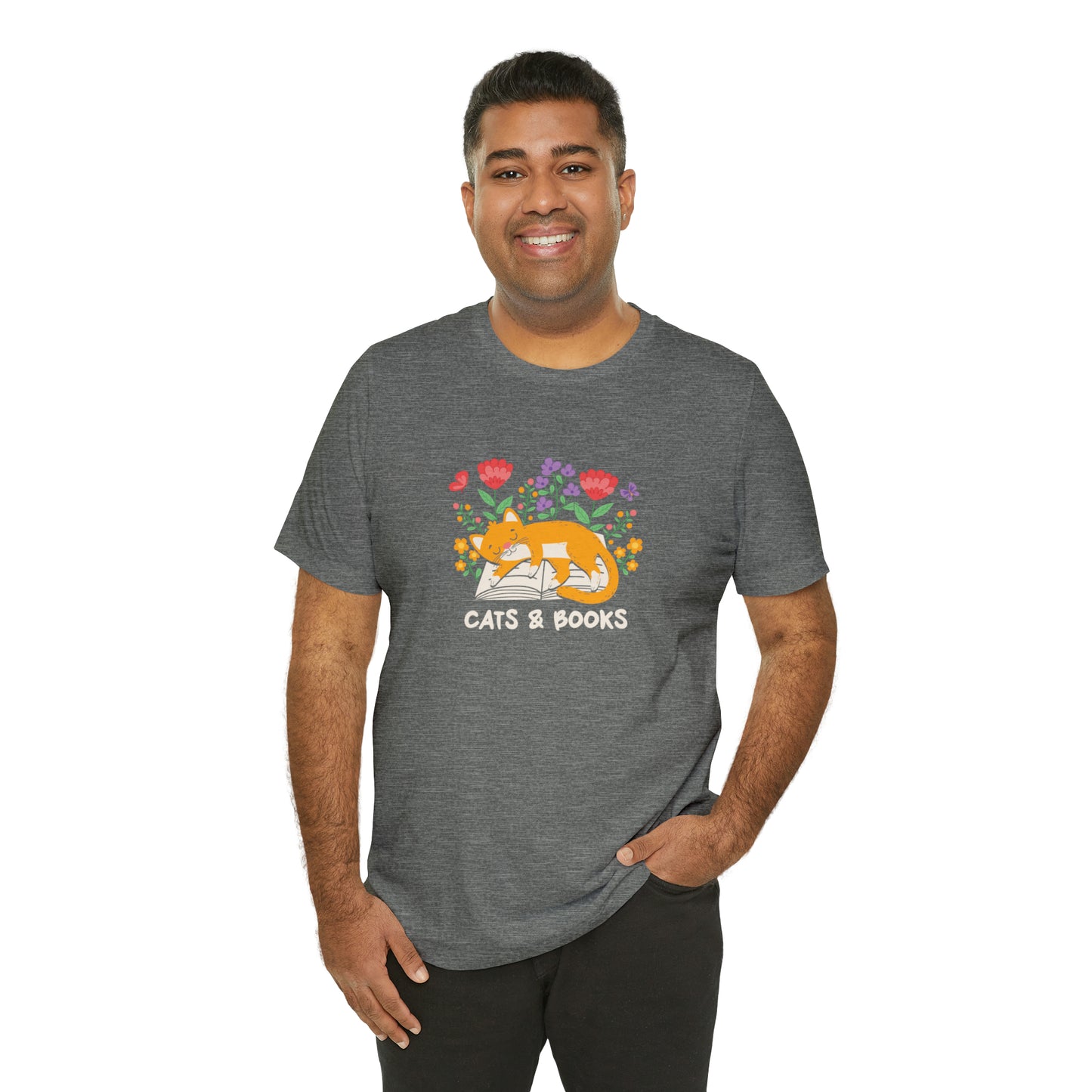 Cat Mom Shirt Cat Lover Tee Cute Book Cat Shirt Floral Book Shirt Book Lover Sweatshirt Reader Bookish Tee Cat Themed Gift For Women for men