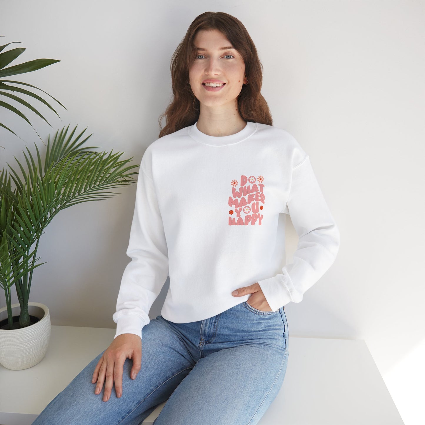 Do what makes you happy Sweatshirt Gift For her Christmas Sweatshirt Cute aesthetic Sweater Colorful daisy Sweatshirt christmas