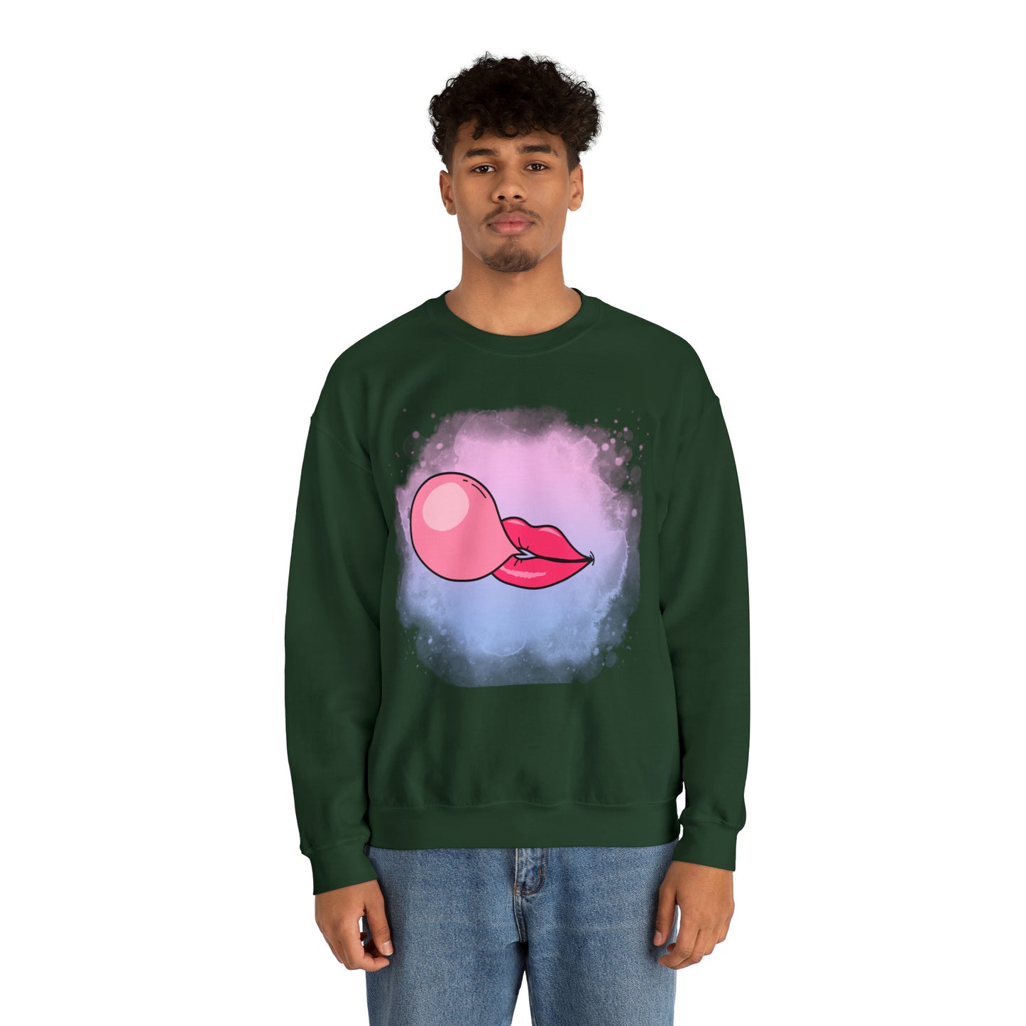Bubble Gum kiss sweatshirt, Summer Bubblegum shirt, Birthday gift for her,Galantine travel sweatshirt,Unisex Heavy Blend Crewneck Sweatshirt