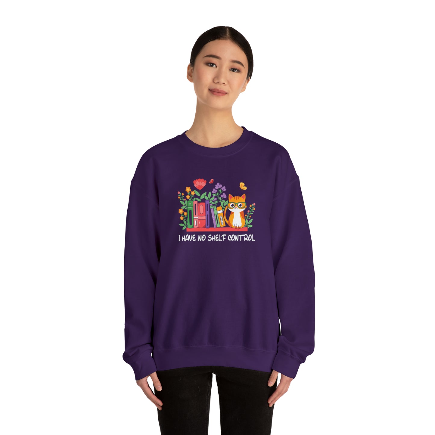 Cat lover Sweatshirt book lover sweater BookShelf control orange cat Shirt Halloween Cat Sweatshirt Gift for Cat Lover Gift for Cat Mom Gift