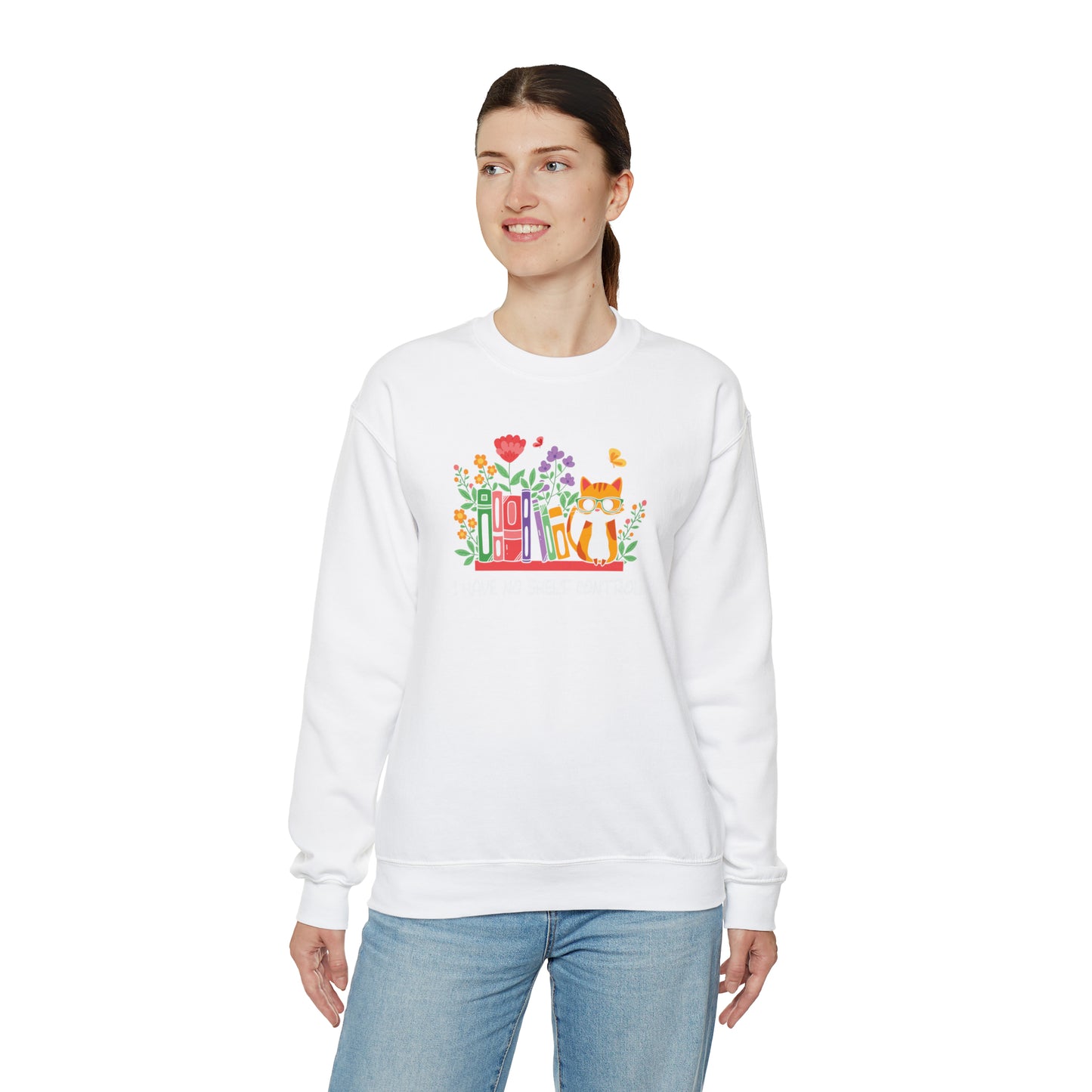 Cat lover Sweatshirt book lover sweater BookShelf control orange cat Shirt Halloween Cat Sweatshirt Gift for Cat Lover Gift for Cat Mom Gift