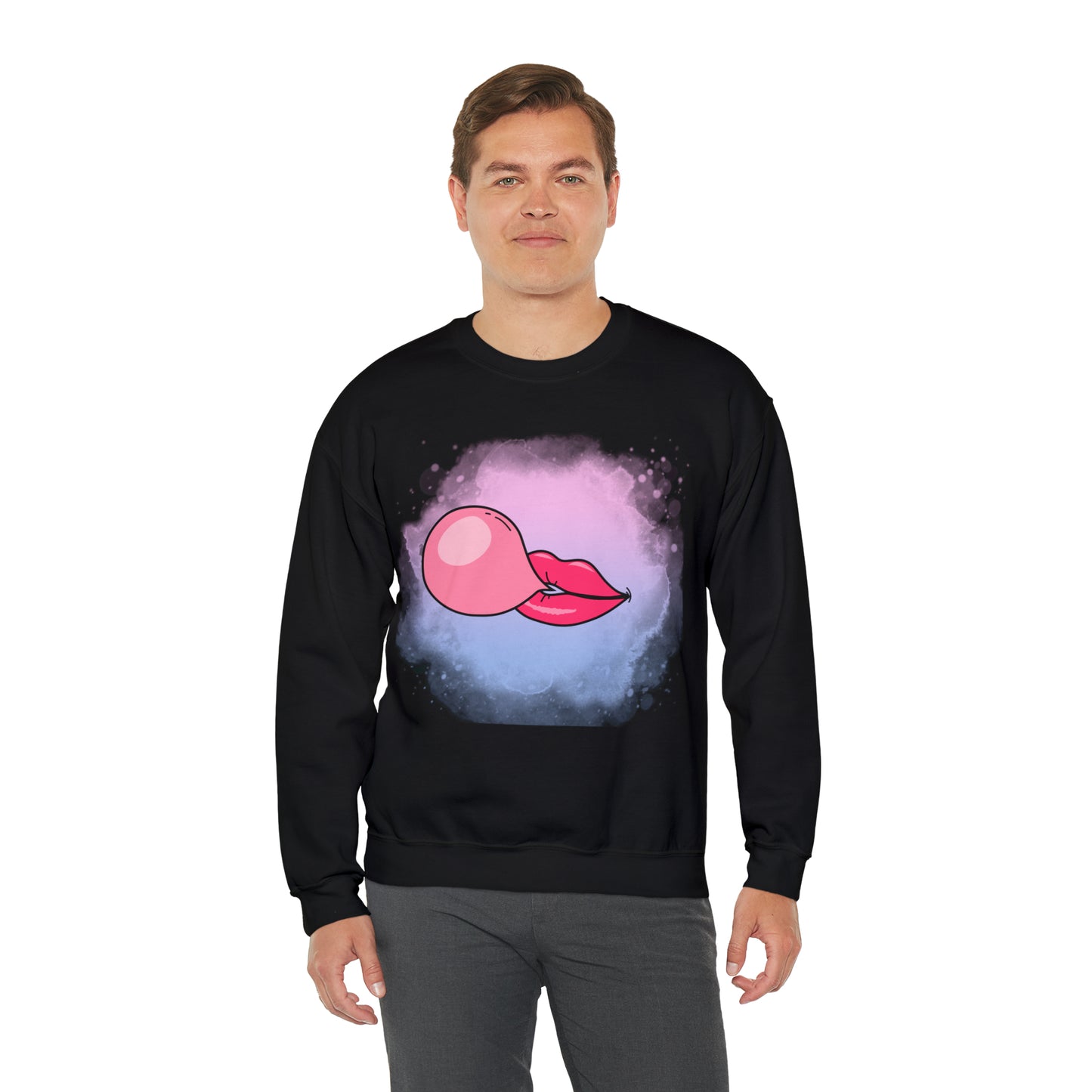 Bubble Gum kiss sweatshirt, Summer Bubblegum shirt, Birthday gift for her,Galantine travel sweatshirt,Unisex Heavy Blend Crewneck Sweatshirt