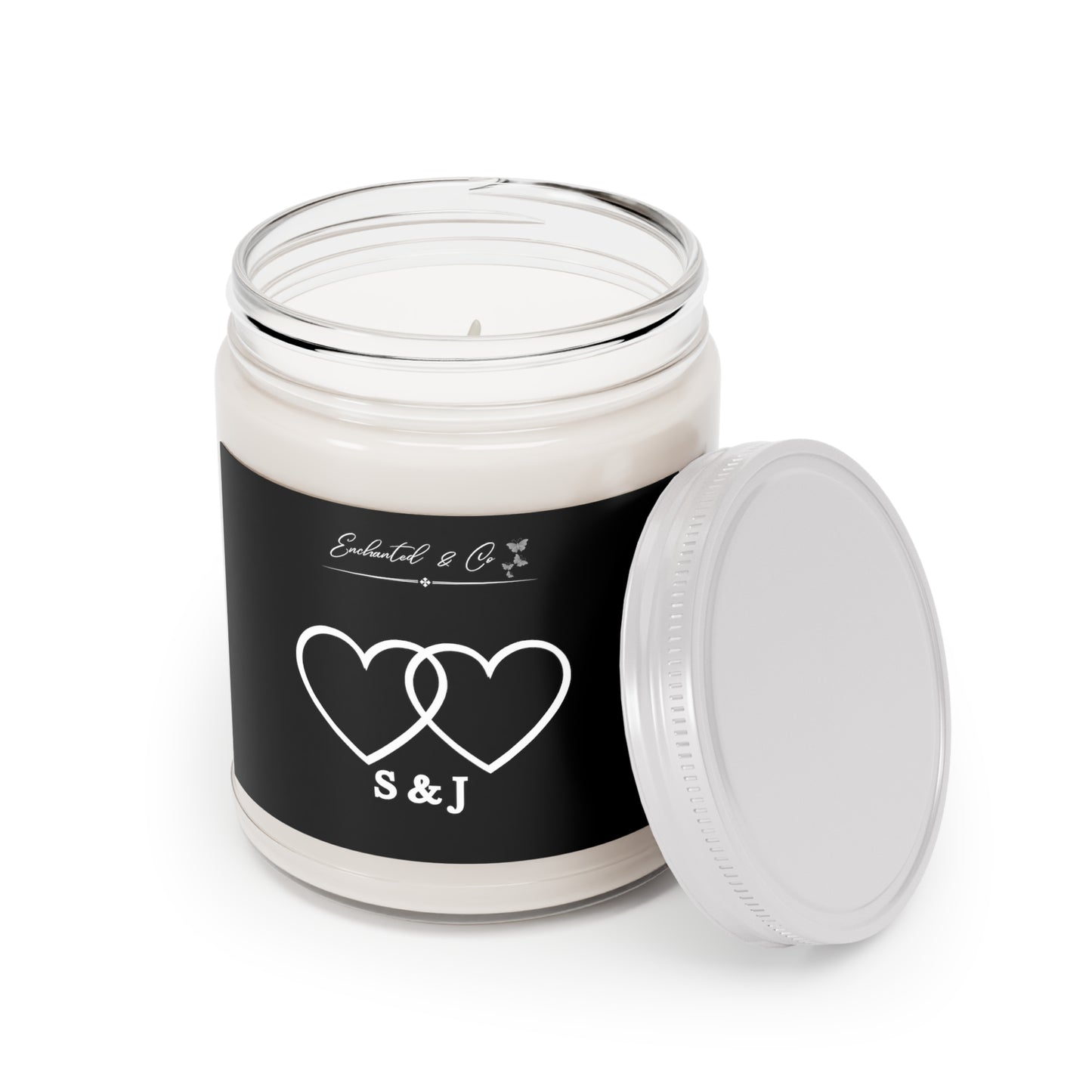 Couples initials hearts candle engagement gift valentines Day gift bestie gift birthday gift for her candle best friend gift