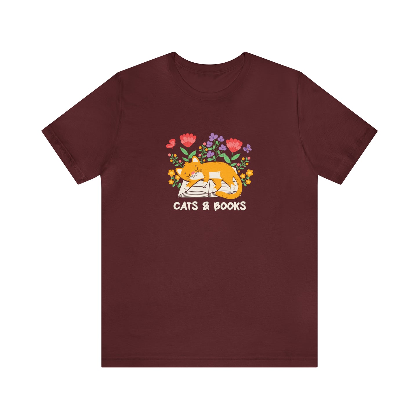 Cat Mom Shirt Cat Lover Tee Cute Book Cat Shirt Floral Book Shirt Book Lover Sweatshirt Reader Bookish Tee Cat Themed Gift For Women for men