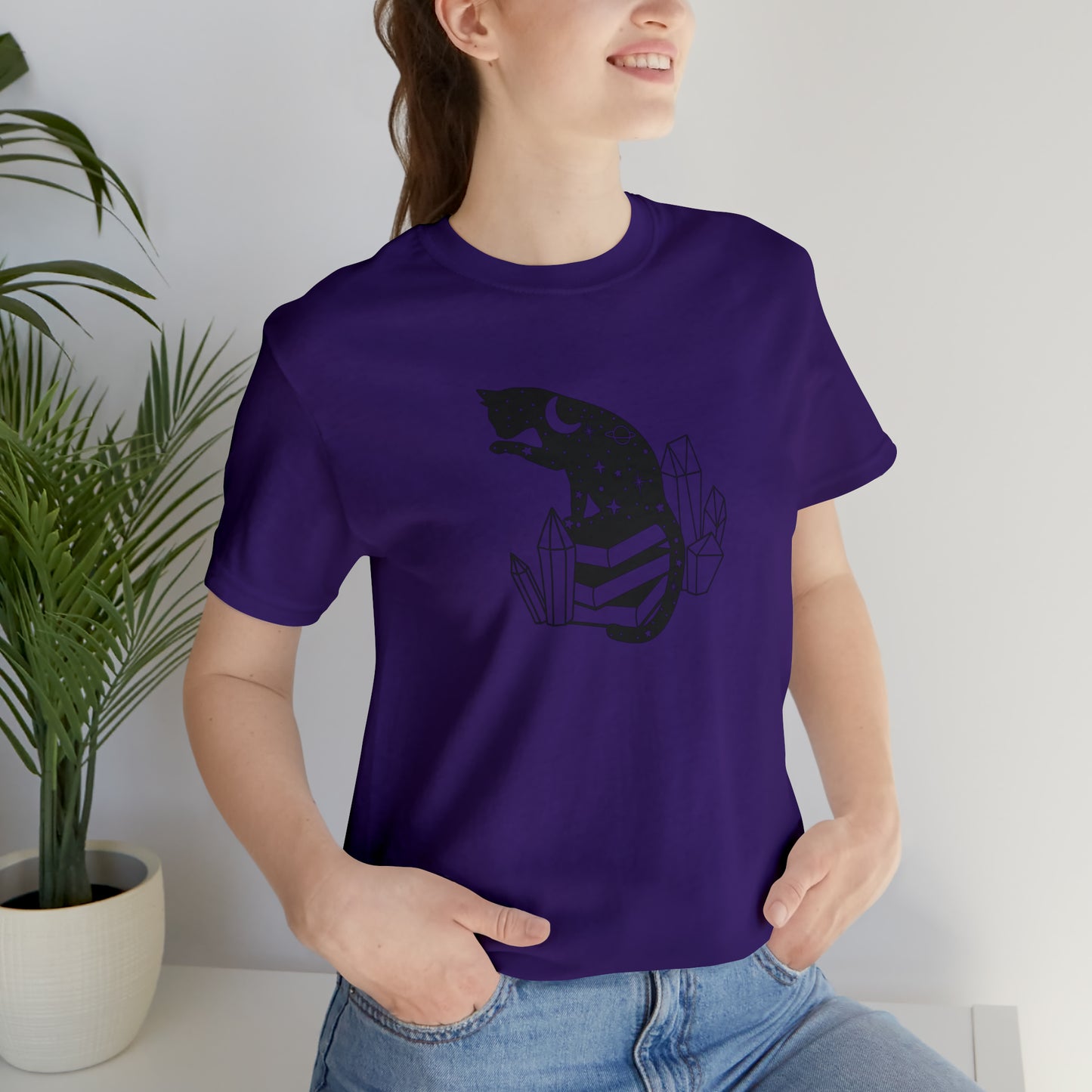 Cat lover tshirt book lover shirt crystal witchy cat Shirt Halloween Cat Sweatshirt Gift for Cat Lover Gift for Cat Mom Gift
