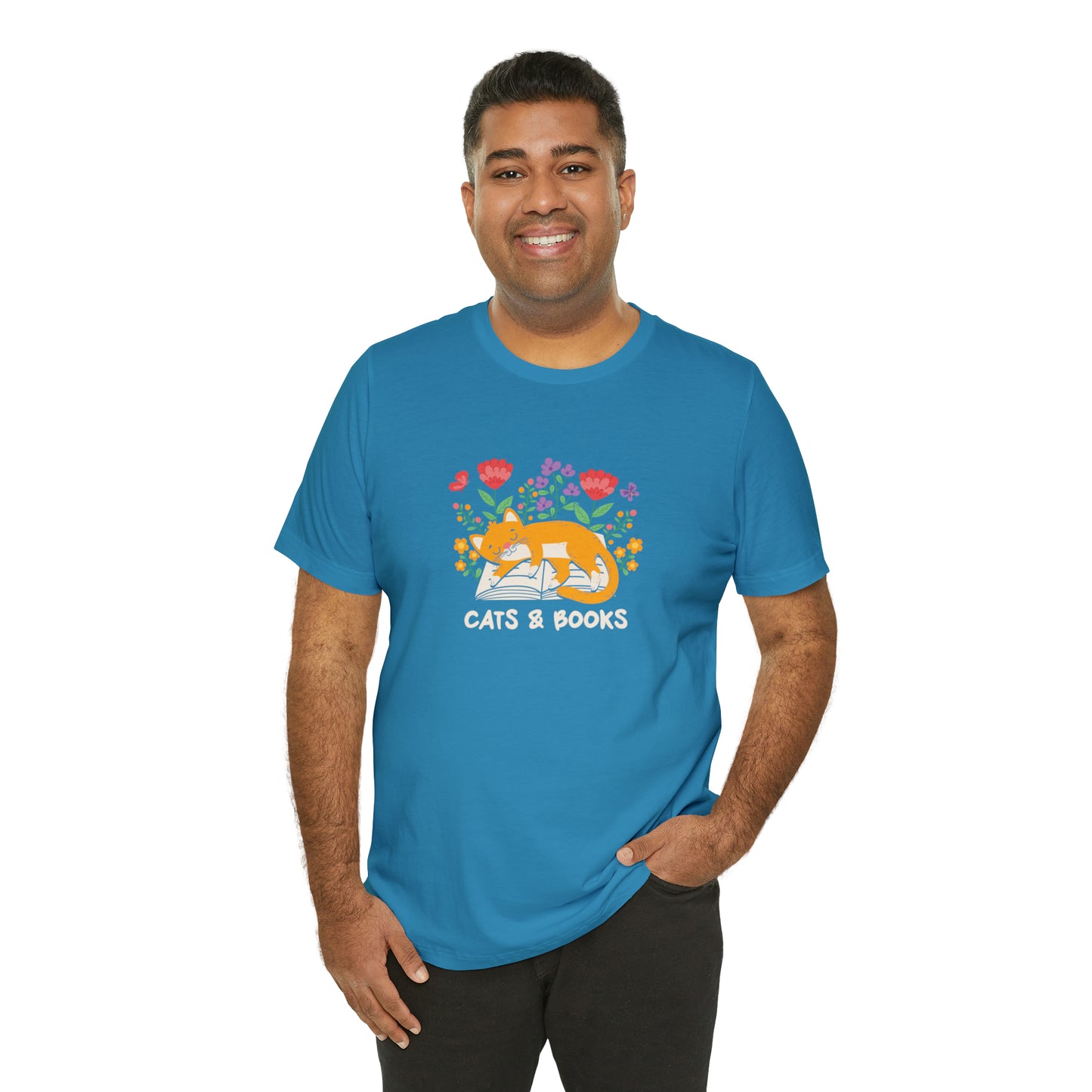 Cat Mom Shirt Cat Lover Tee Cute Book Cat Shirt Floral Book Shirt Book Lover Sweatshirt Reader Bookish Tee Cat Themed Gift For Women for men