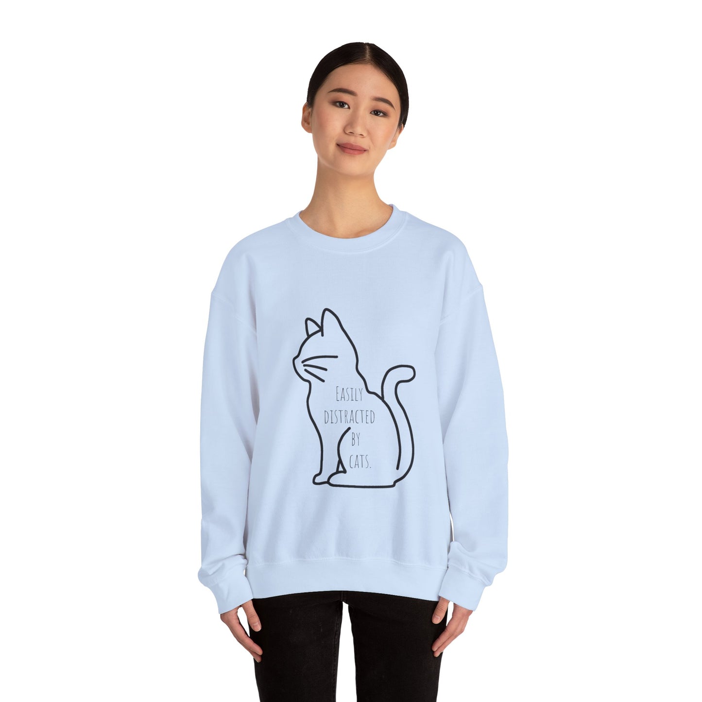 Easily distracted by cats Sweatshirt Christmas gift for cat lover funny cat sweater gift knitting gift for him gift for her best friend gift