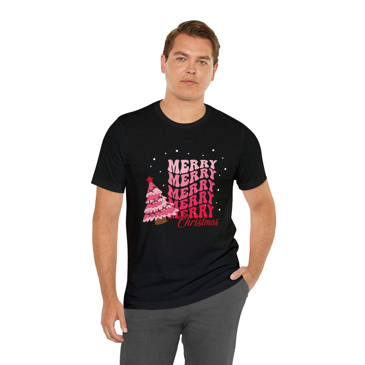 Festive AF shirt Pink Merry Bright Christmas Tshirt for Women Christmas Shirt Sweater Holiday Christmas gift for her gift for him unisex