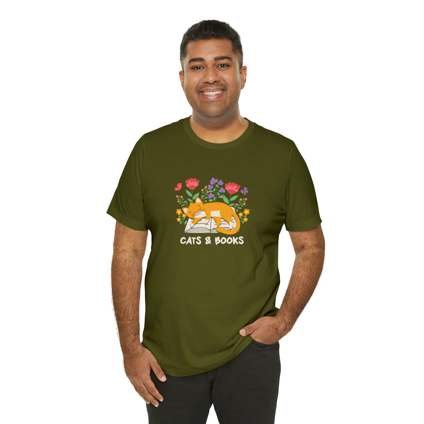 Cat Mom Shirt Cat Lover Tee Cute Book Cat Shirt Floral Book Shirt Book Lover Sweatshirt Reader Bookish Tee Cat Themed Gift For Women for men