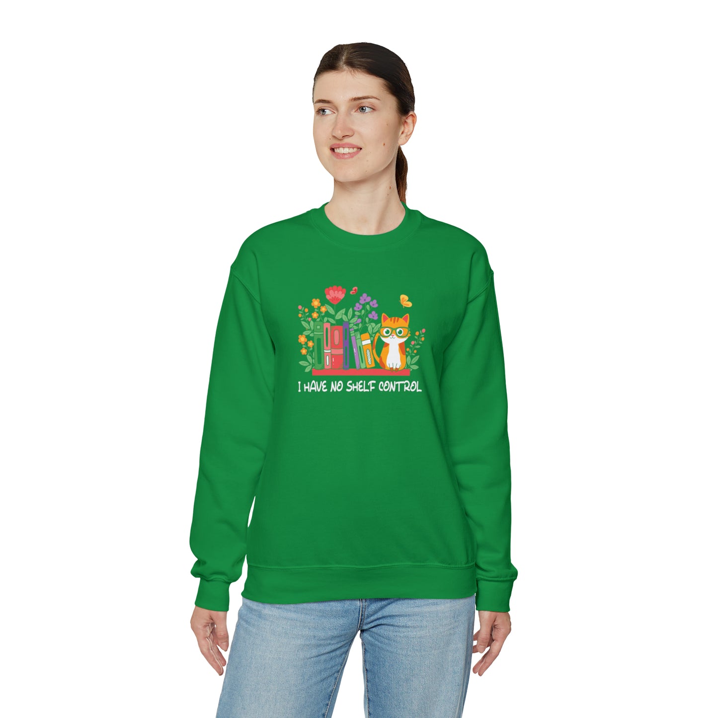 Cat lover Sweatshirt book lover sweater BookShelf control orange cat Shirt Halloween Cat Sweatshirt Gift for Cat Lover Gift for Cat Mom Gift