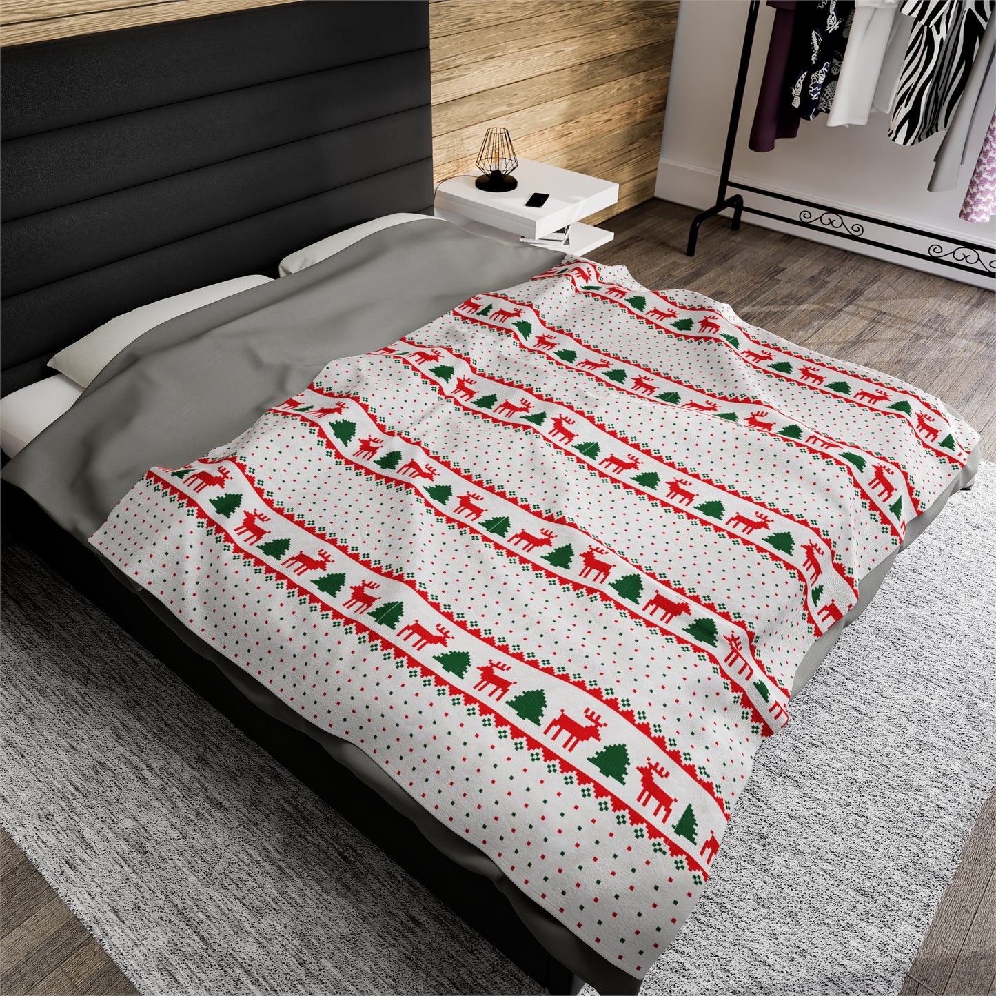 Reindeer Christmas Blanket holiday christmas tree blanket christmas movie watching blanket Merry christmas blanket Velveteen Plush Blanket