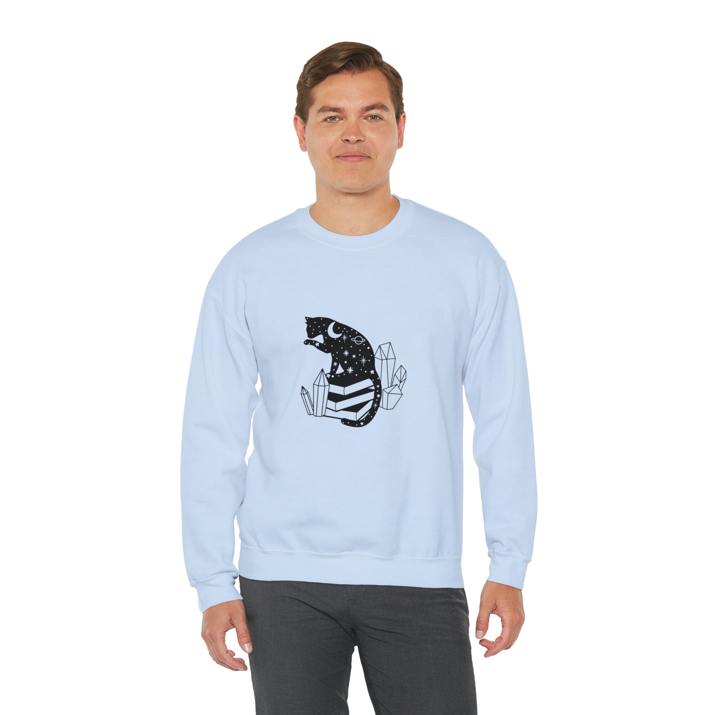 Cat lover Sweatshirt book lover sweater Crystal lover Shirt Halloween Cat Sweatshirt Gift for Cat Lover Gift for Cat Mom Gift moon