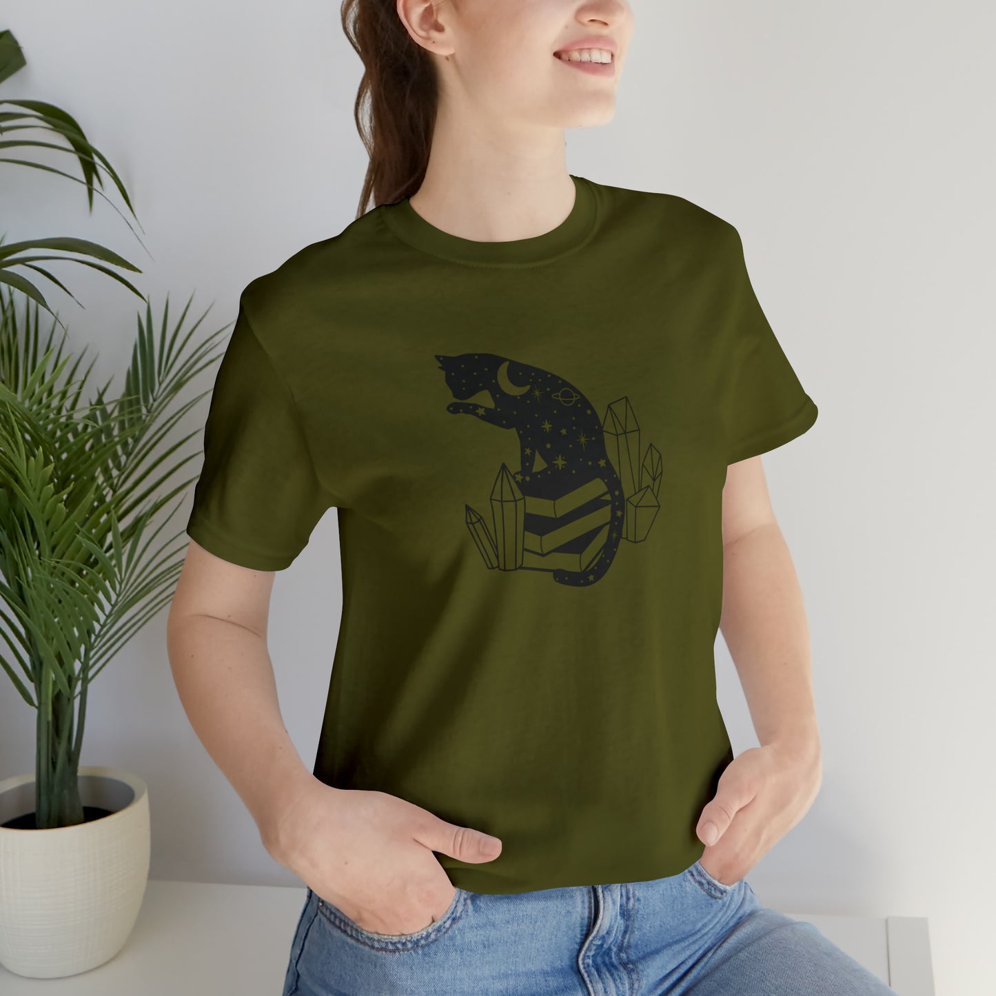 Cat lover tshirt book lover shirt crystal witchy cat Shirt Halloween Cat Sweatshirt Gift for Cat Lover Gift for Cat Mom Gift