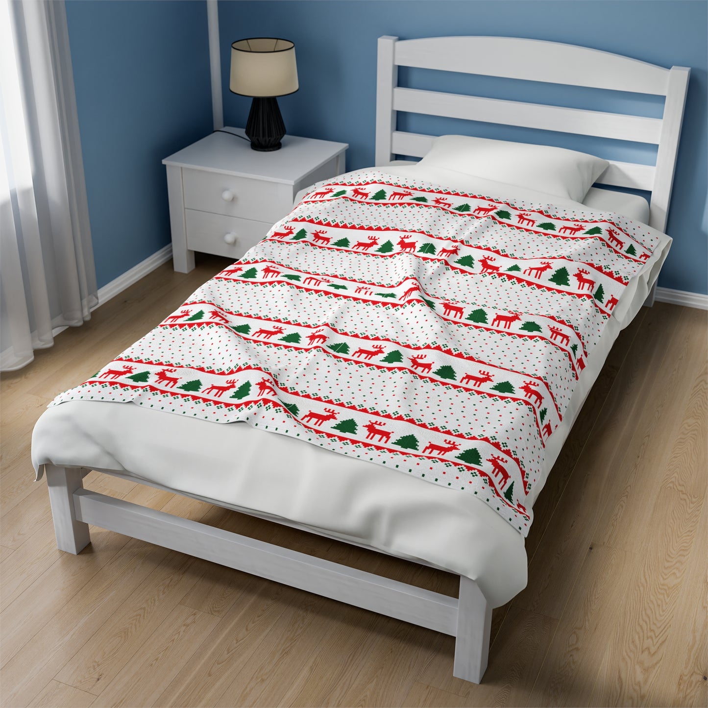 Reindeer Christmas Blanket holiday christmas tree blanket christmas movie watching blanket Merry christmas blanket Velveteen Plush Blanket