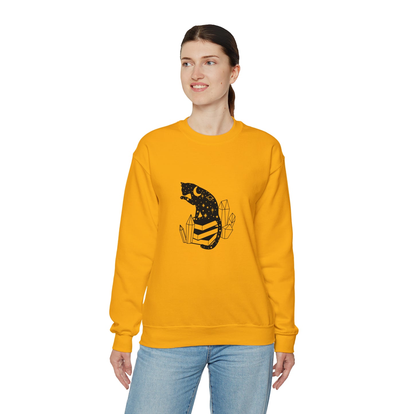 Cat lover Sweatshirt book lover sweater Crystal lover Shirt Halloween Cat Sweatshirt Gift for Cat Lover Gift for Cat Mom Gift moon