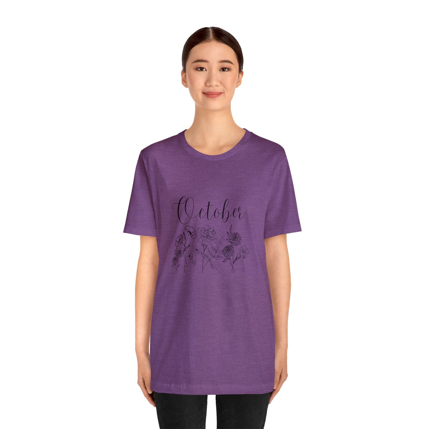 October birthday shirt birthday tee month flower shirt gift for her gift for him best friend gift christmas gift