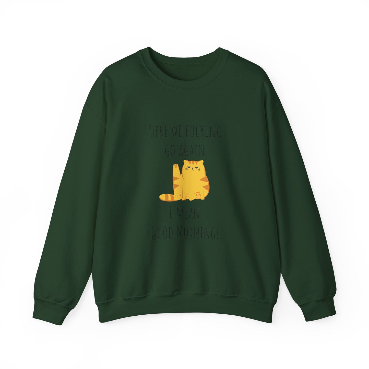 Grumpy cat sweater Here we go fucking again sweater gifts funny cat birthday gift Christmas sweatshirt gift for her for Women Christmas gift