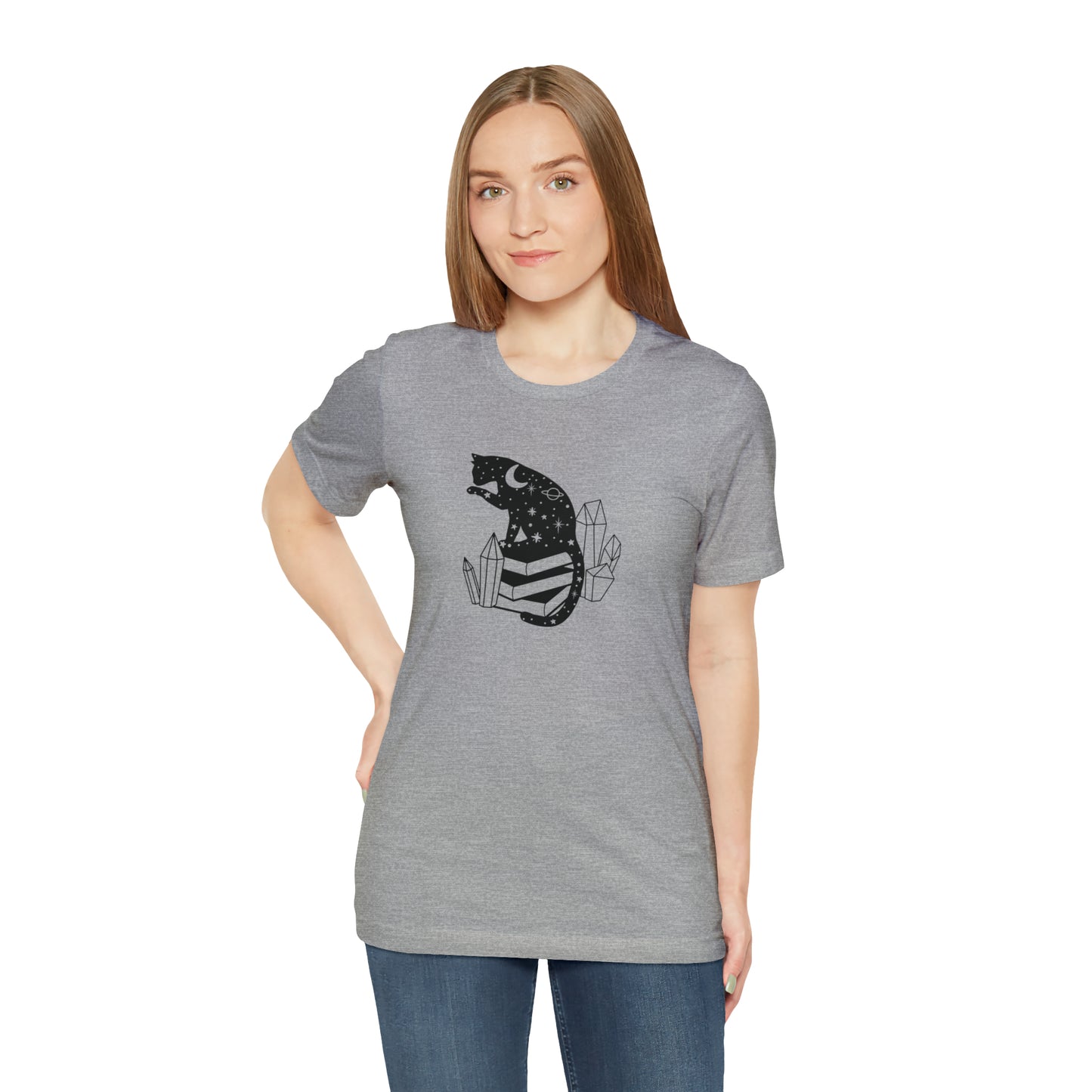 Cat lover tshirt book lover shirt crystal witchy cat Shirt Halloween Cat Sweatshirt Gift for Cat Lover Gift for Cat Mom Gift