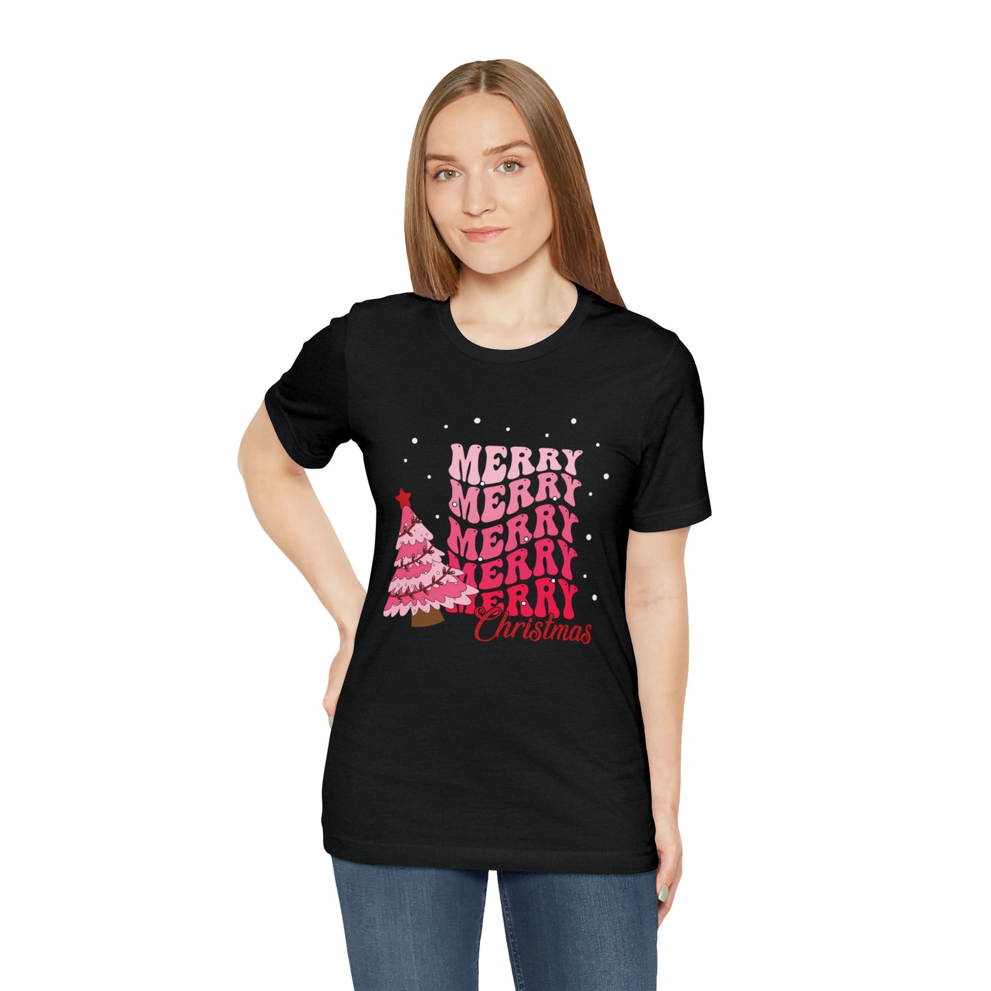 Festive AF shirt Pink Merry Bright Christmas Tshirt for Women Christmas Shirt Sweater Holiday Christmas gift for her gift for him unisex