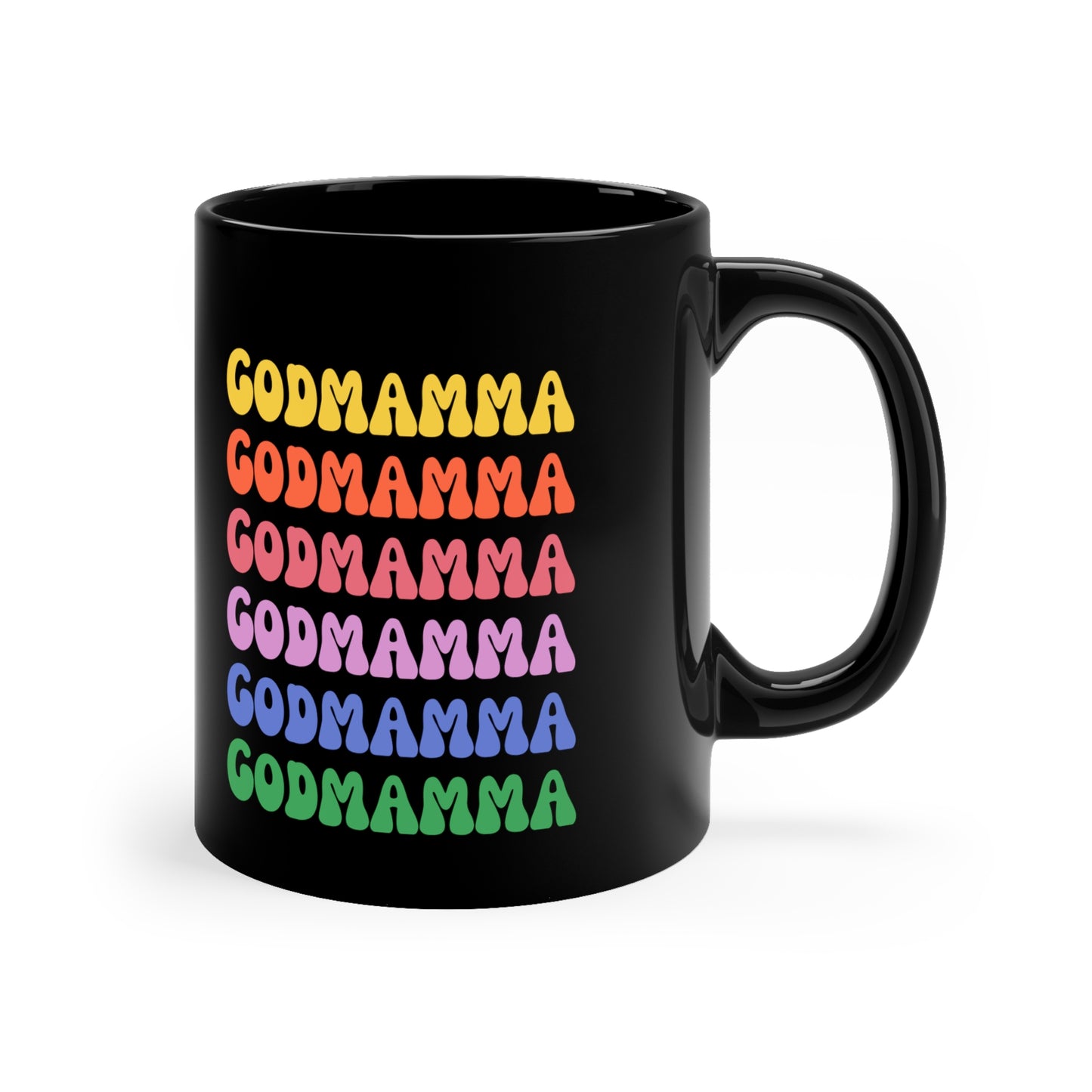 Godmamma gift Godmom gift coffee lover gift tea lover gift for her gift for him Ceramic Mug Bestfriend Christmas gift 11oz Black Mug