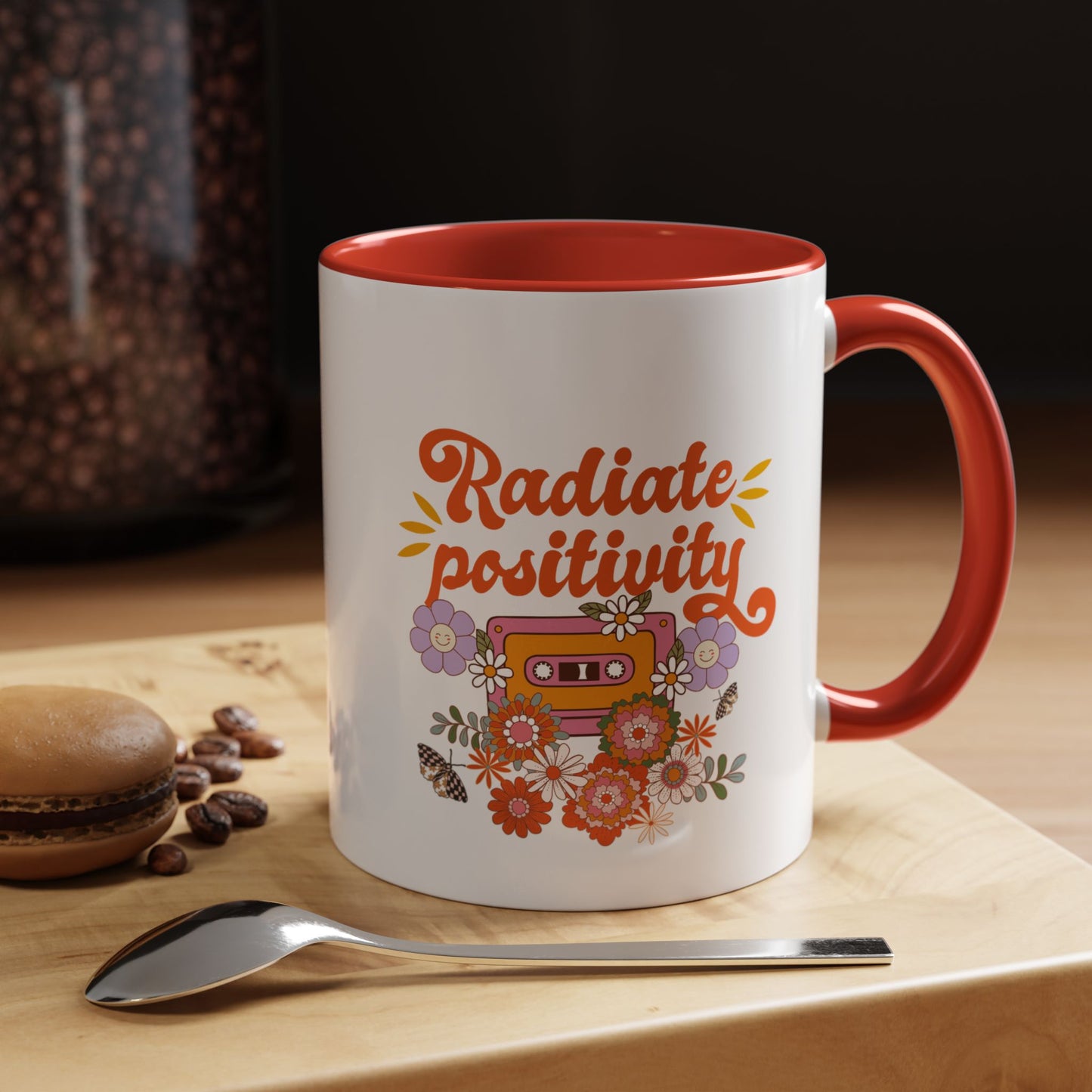 Copy of Radiate positivity mug Morning affirmation mug shining light mug Delulu mug retro gift Christmas gift for her gift for him bestie gift