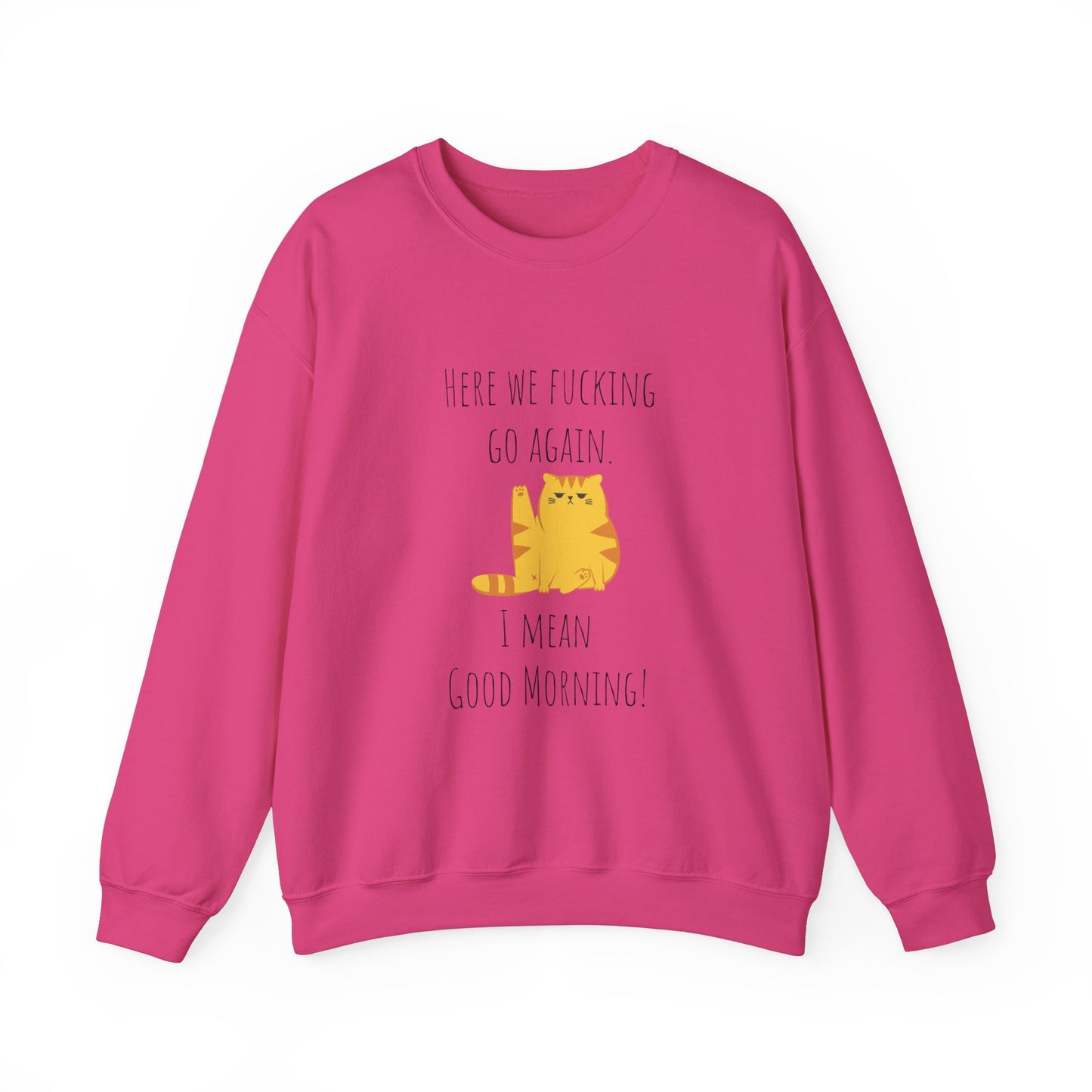 Grumpy cat sweater Here we go fucking again sweater gifts funny cat birthday gift Christmas sweatshirt gift for her for Women Christmas gift