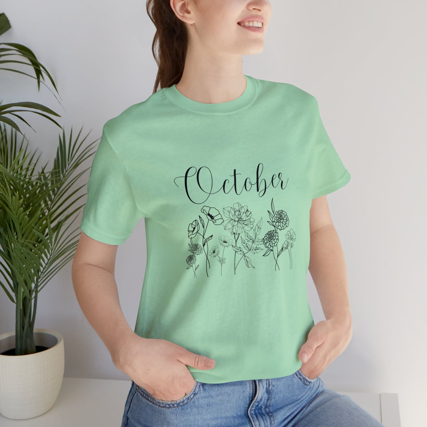 October birthday shirt birthday tee month flower shirt gift for her gift for him best friend gift christmas gift
