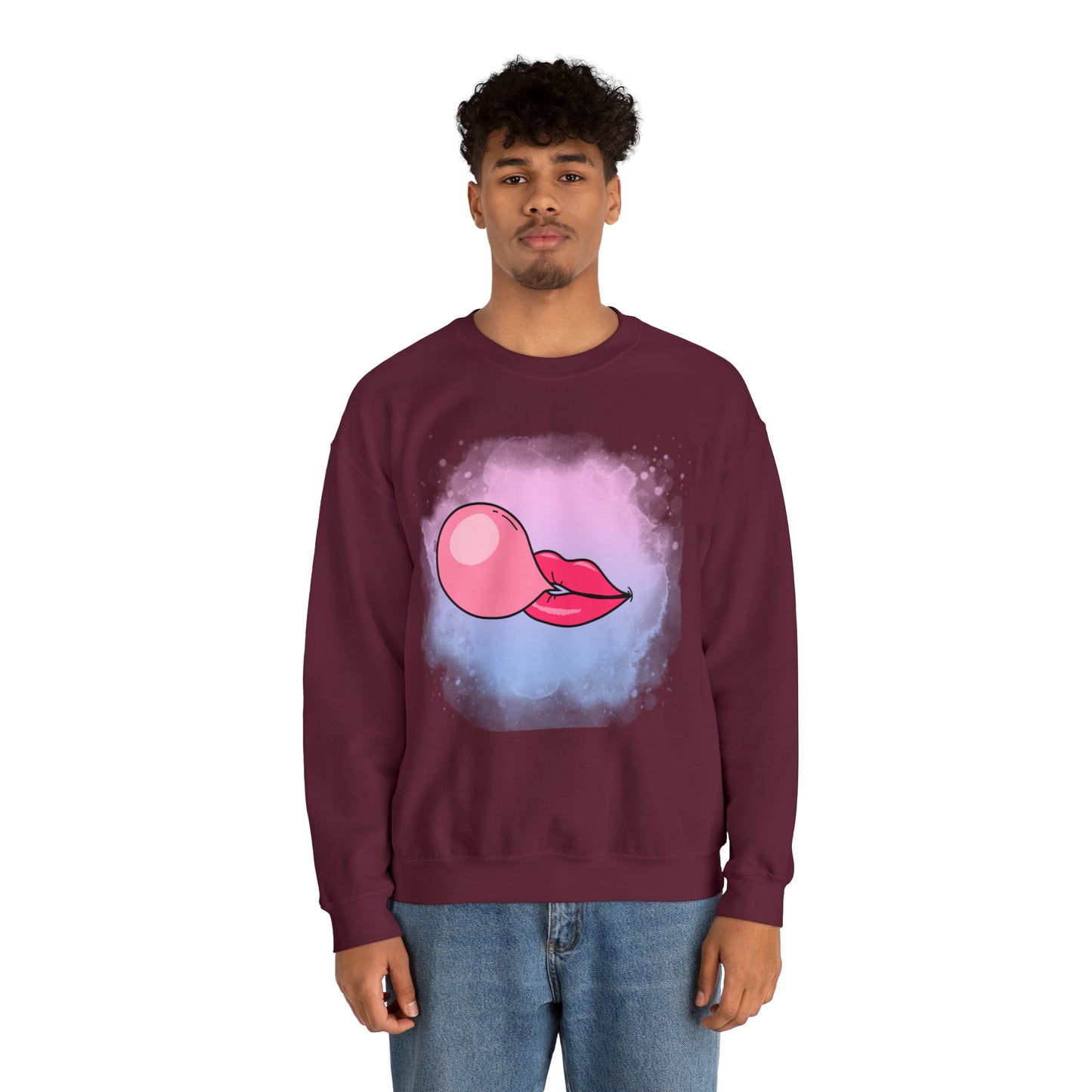 Bubble Gum kiss sweatshirt, Summer Bubblegum shirt, Birthday gift for her,Galantine travel sweatshirt,Unisex Heavy Blend Crewneck Sweatshirt