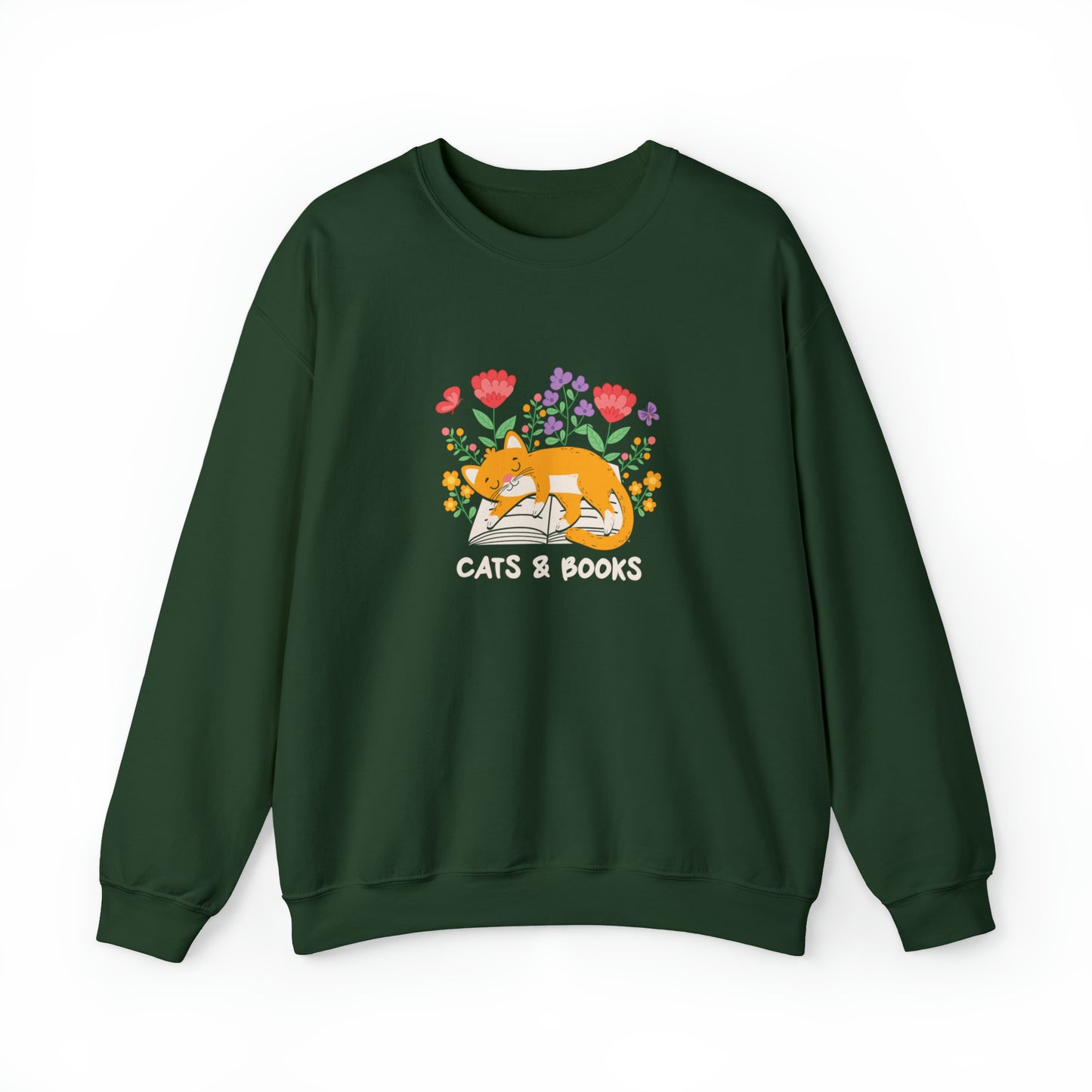 Cat Mom Shirt Cat Lover Tee Cute Book Cat Shirt Floral Book Shirt Book Lover Sweatshirt Reader Bookish Tee Cat Themed Gift For Women for Men