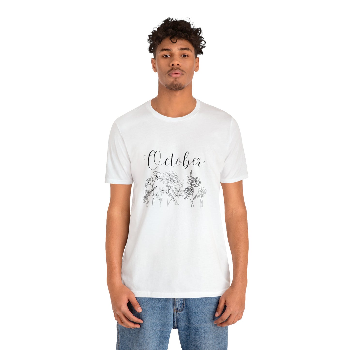 October birthday shirt birthday tee month flower shirt gift for her gift for him best friend gift christmas gift