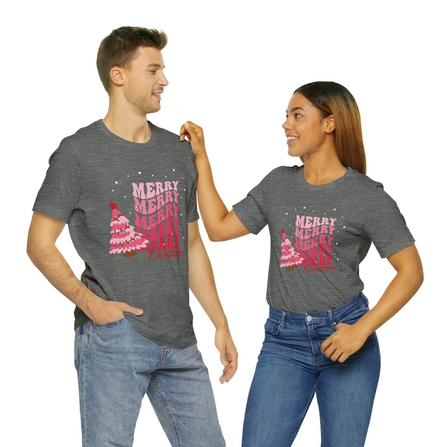 Festive AF shirt Pink Merry Bright Christmas Tshirt for Women Christmas Shirt Sweater Holiday Christmas gift for her gift for him unisex