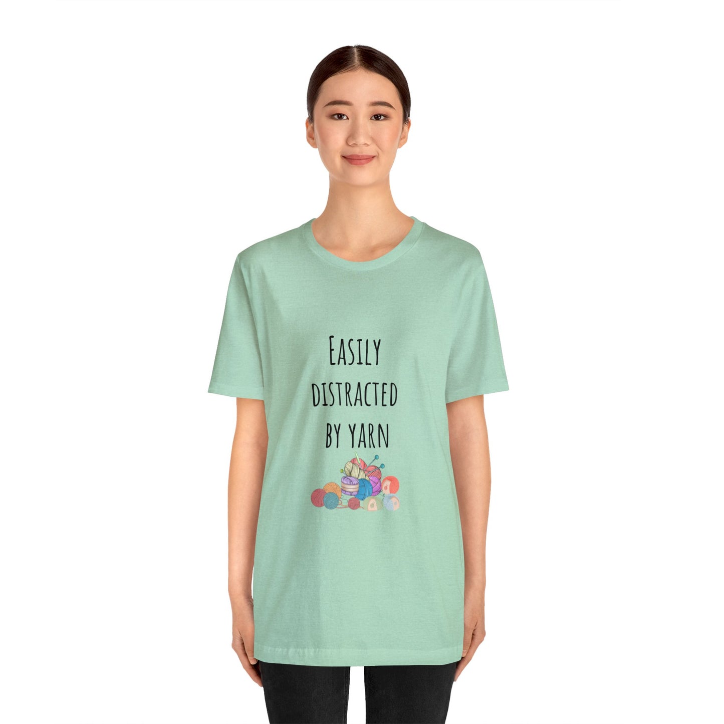 Easily distracted by yarn Christmas gift for yarn lover Funny yarn shirt crochet lover gift Gift for knitting lover Gift for Mom daughter