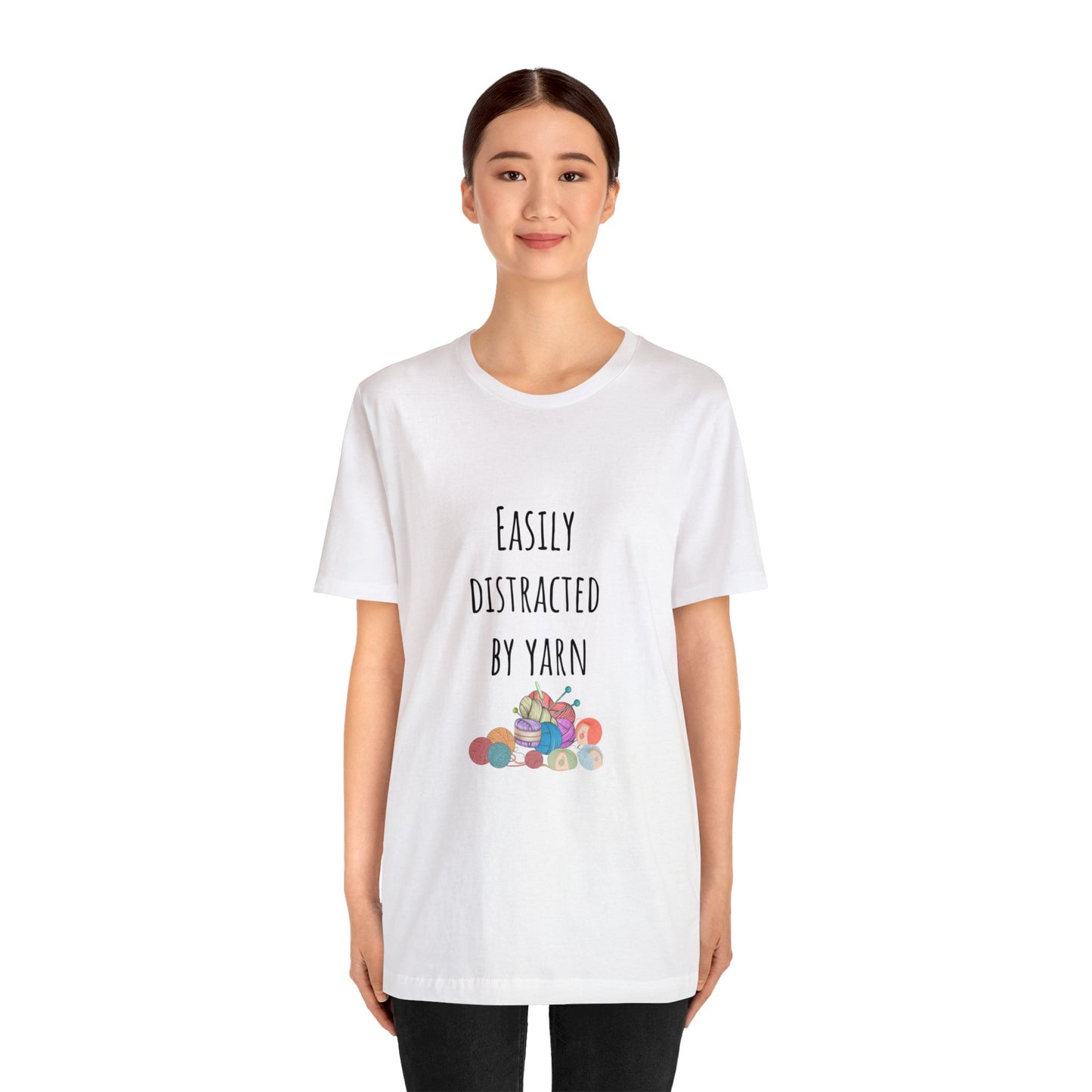 Easily distracted by yarn Christmas gift for yarn lover Funny yarn shirt crochet lover gift Gift for knitting lover Gift for Mom daughter