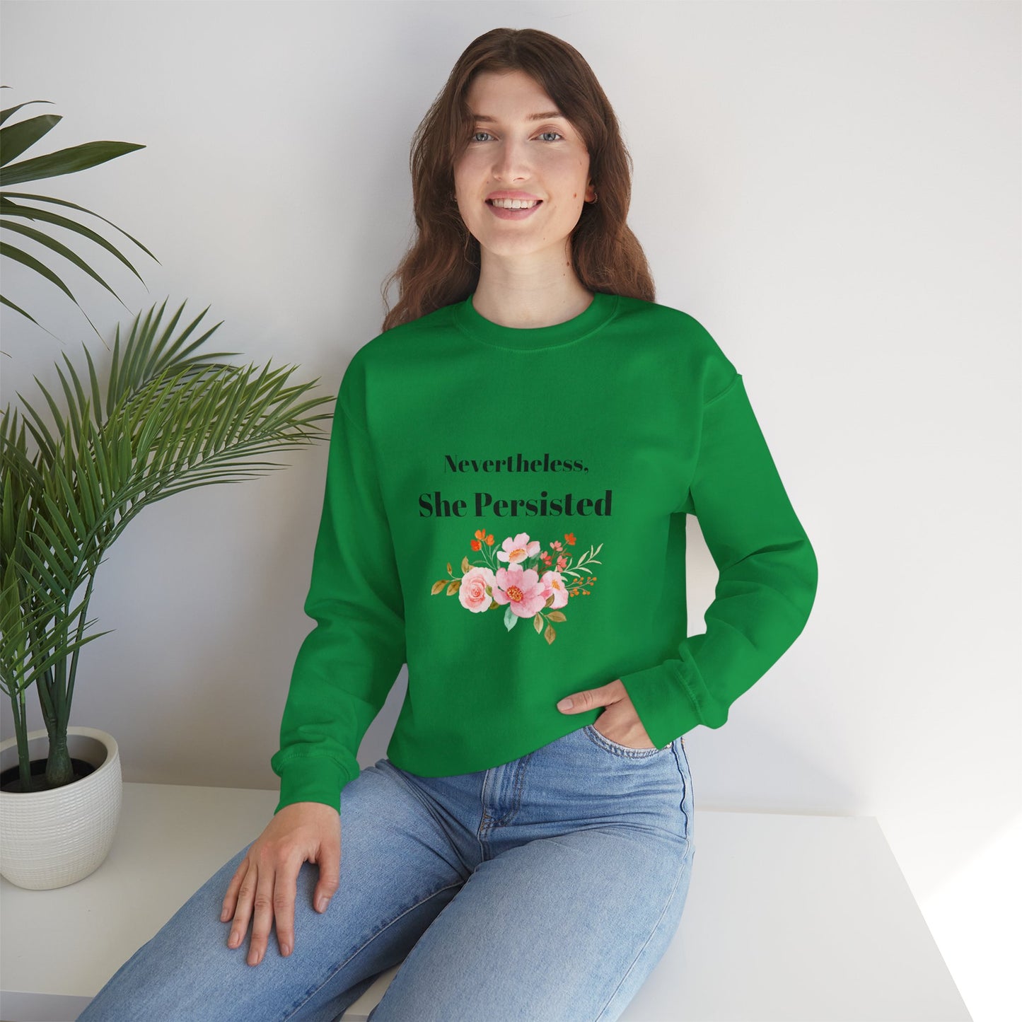 Nevertheless She Persisted Crewneck Sweatshirt, Inspirational Gift, Feminist Sweatshirt, Cozy Apparel, Women's Empowerment