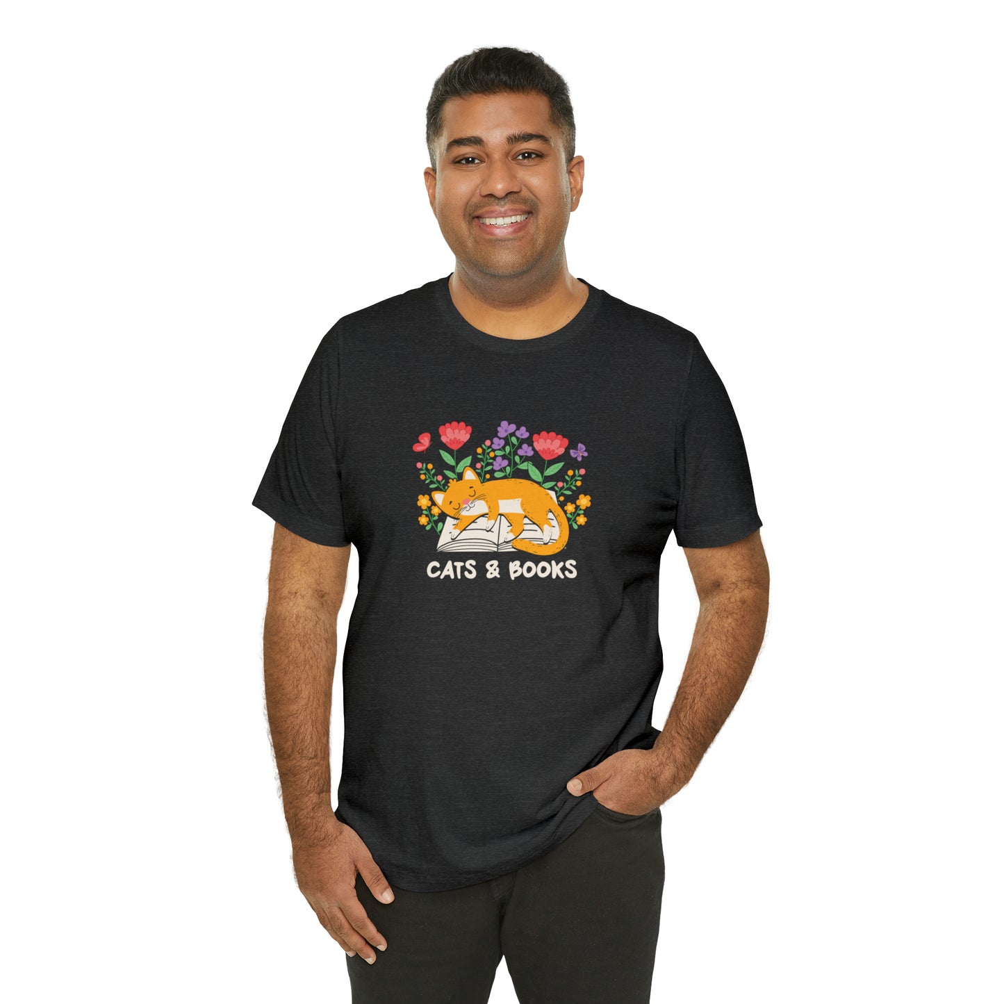 Cat Mom Shirt Cat Lover Tee Cute Book Cat Shirt Floral Book Shirt Book Lover Sweatshirt Reader Bookish Tee Cat Themed Gift For Women for men