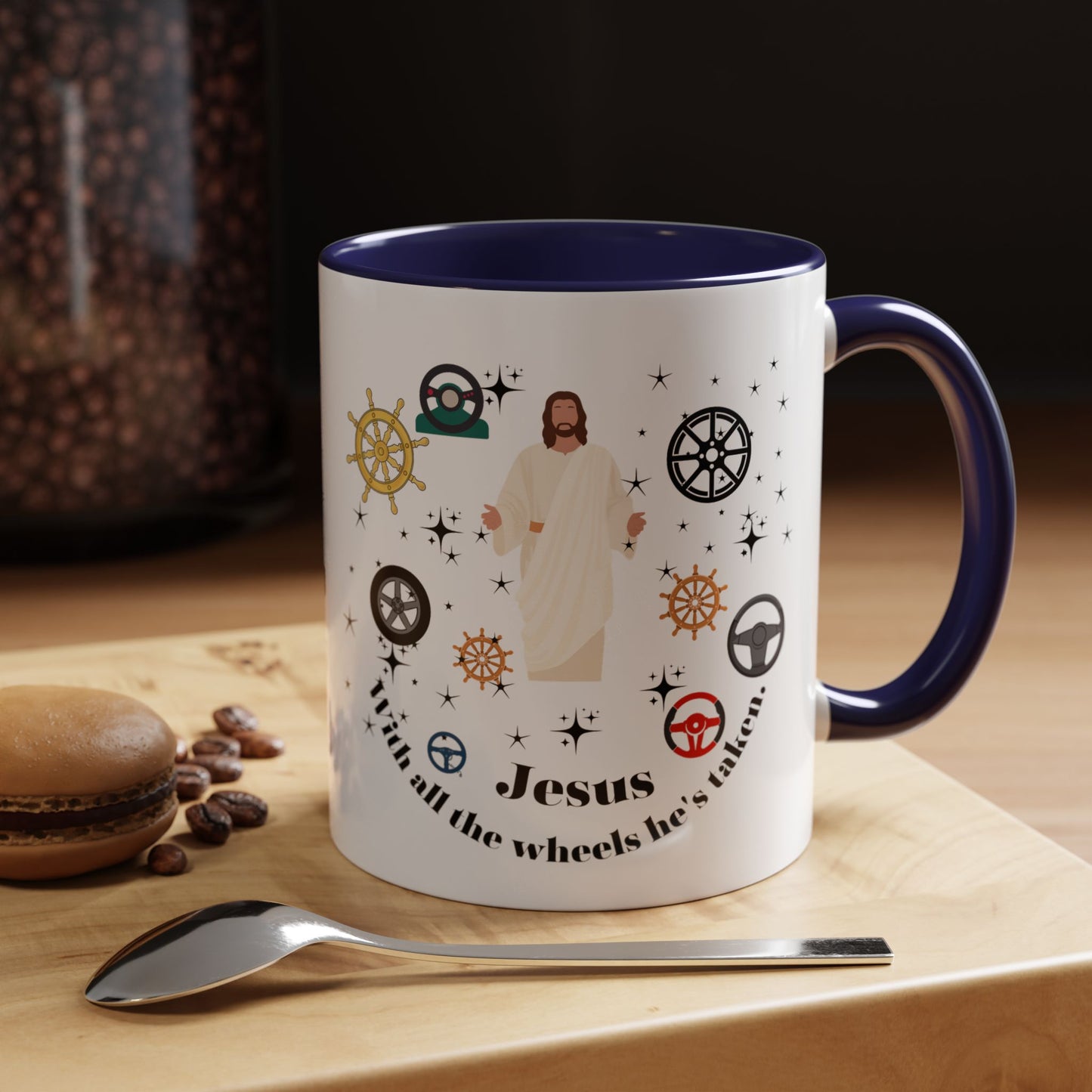 Funny Jesus mug Jesus take the wheel Radiate positivity mug Morning affirmation shining light Christmas gift for her gift for him bestiegift
