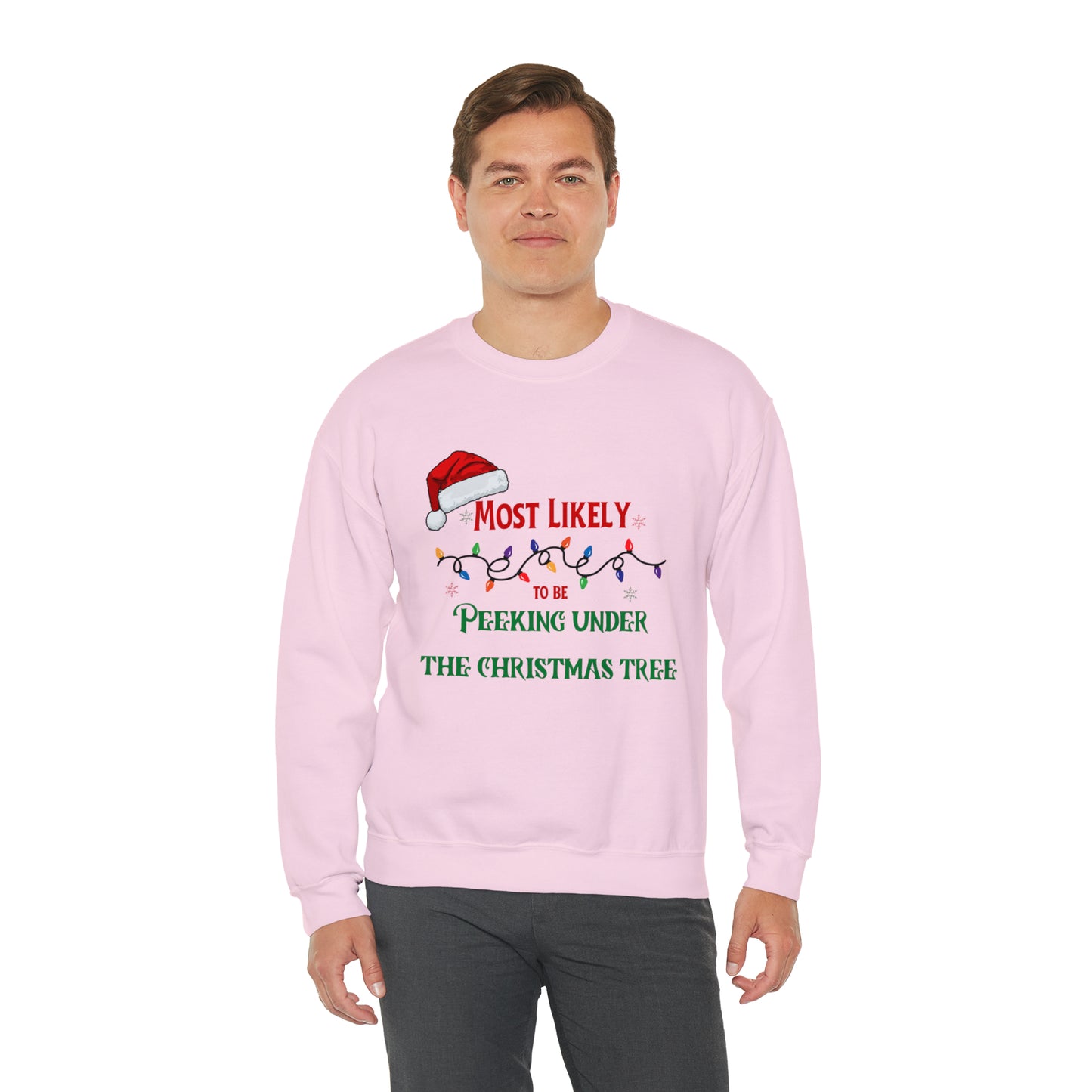 Matching Family Christmas Shirts Most likely to peek under the Christmas tree Santa claus Hat family tshirts Family Christmas Shirt, Matching Xmas Tees Custom Christmas T shirt photos
