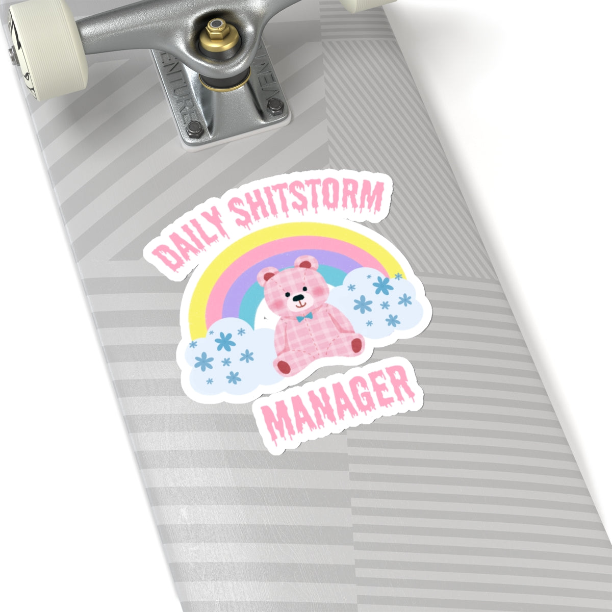 Daily shitstorm manager stickers funny coworker gift funny mom gift bestfriend gift Kiss-Cut Stickers Halloween stickers bear rainbow sticker