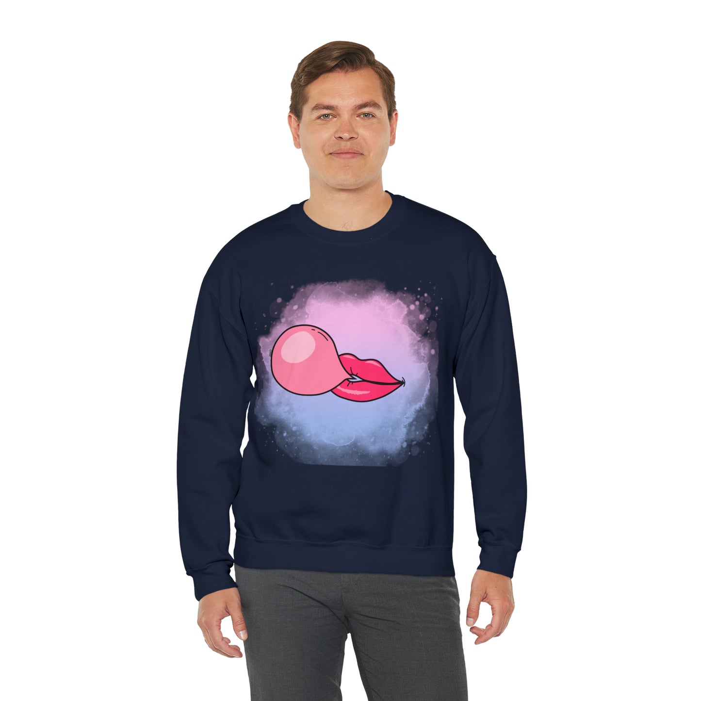 Bubble Gum kiss sweatshirt, Summer Bubblegum shirt, Birthday gift for her,Galantine travel sweatshirt,Unisex Heavy Blend Crewneck Sweatshirt
