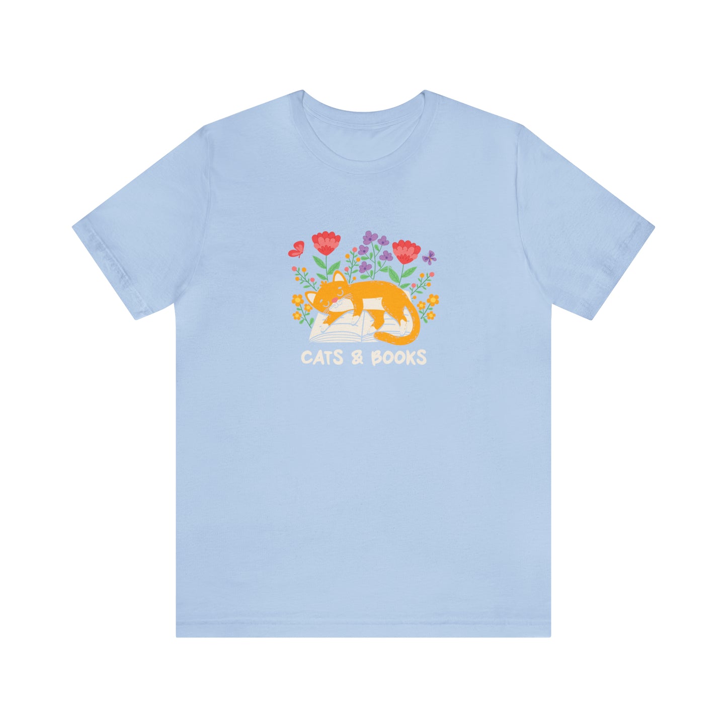 Cat Mom Shirt Cat Lover Tee Cute Book Cat Shirt Floral Book Shirt Book Lover Sweatshirt Reader Bookish Tee Cat Themed Gift For Women for men