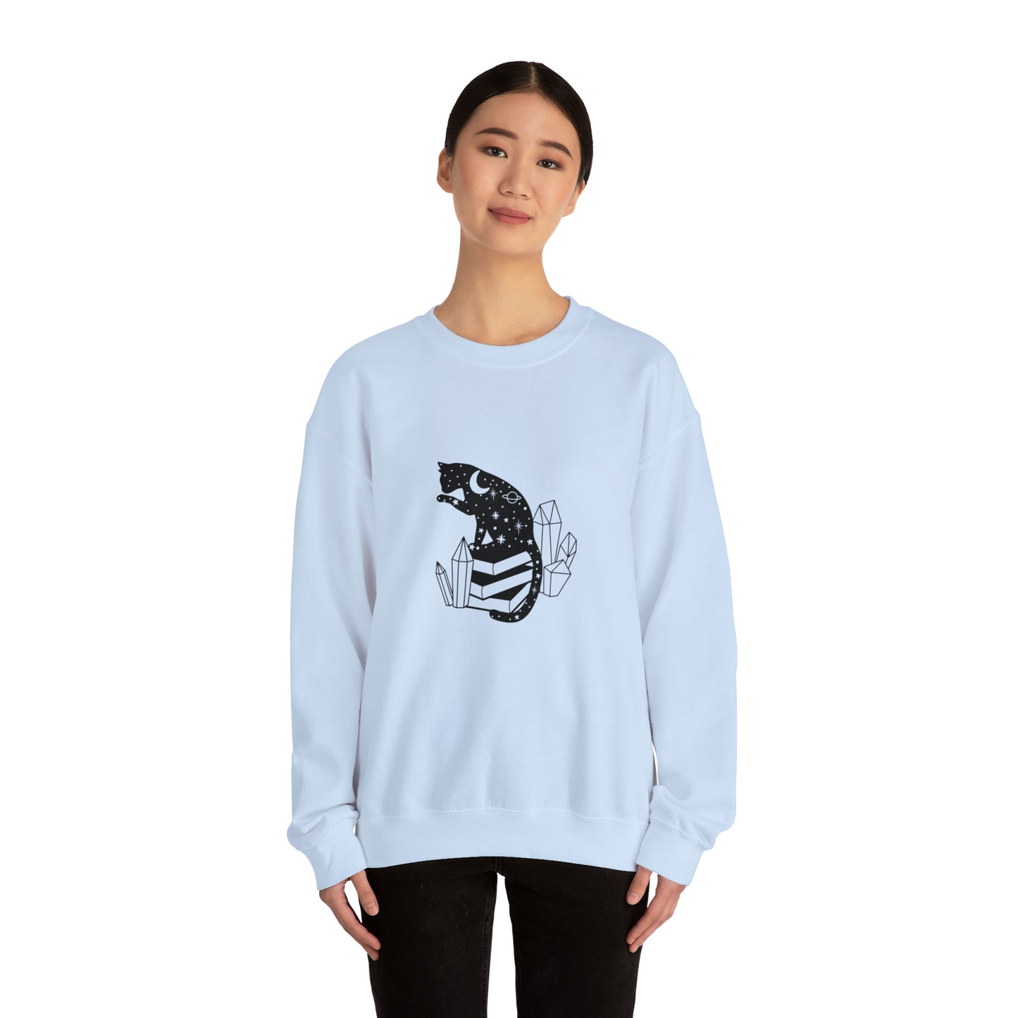 Cat lover Sweatshirt book lover sweater Crystal lover Shirt Halloween Cat Sweatshirt Gift for Cat Lover Gift for Cat Mom Gift moon