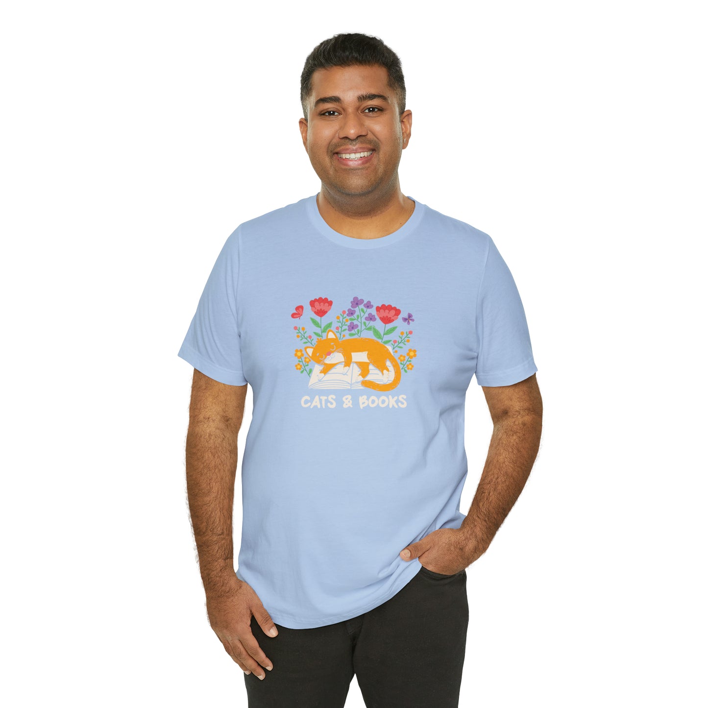 Cat Mom Shirt Cat Lover Tee Cute Book Cat Shirt Floral Book Shirt Book Lover Sweatshirt Reader Bookish Tee Cat Themed Gift For Women for men