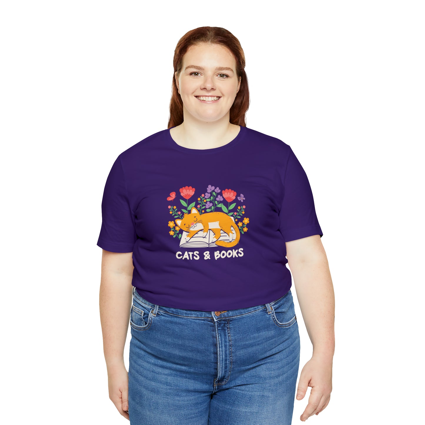 Cat Mom Shirt Cat Lover Tee Cute Book Cat Shirt Floral Book Shirt Book Lover Sweatshirt Reader Bookish Tee Cat Themed Gift For Women for men