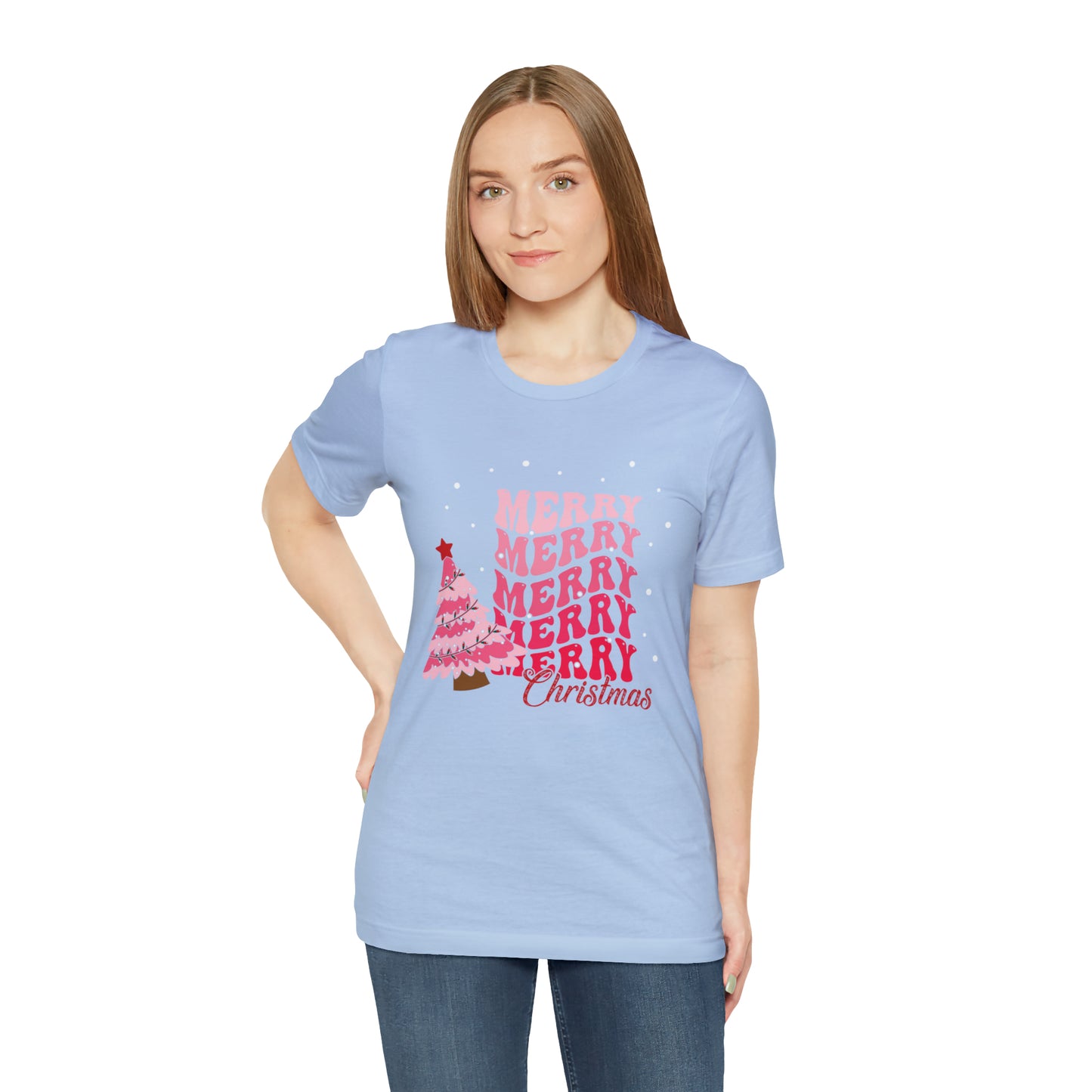 Festive AF shirt Pink Merry Bright Christmas Tshirt for Women Christmas Shirt Sweater Holiday Christmas gift for her gift for him unisex