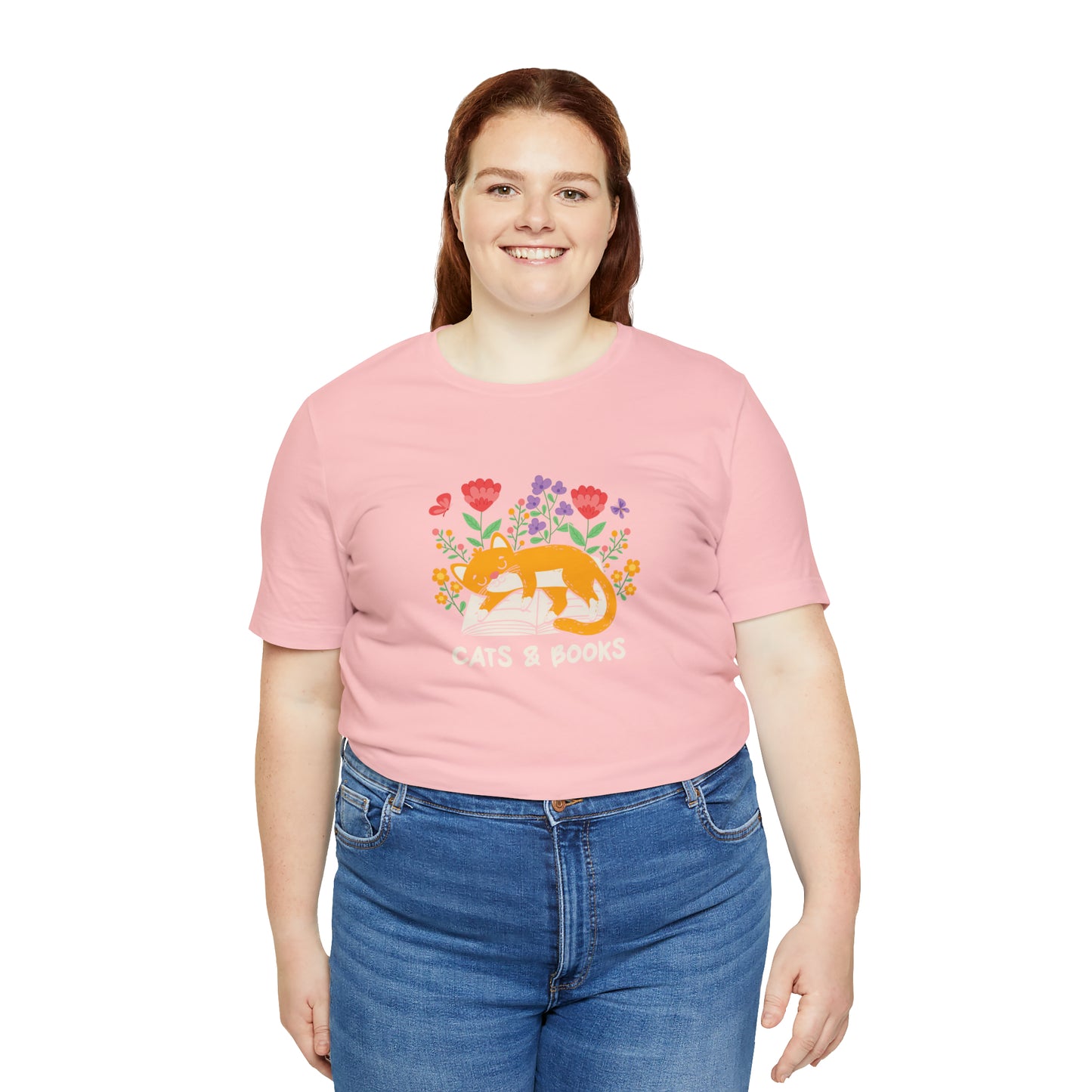 Cat Mom Shirt Cat Lover Tee Cute Book Cat Shirt Floral Book Shirt Book Lover Sweatshirt Reader Bookish Tee Cat Themed Gift For Women for men
