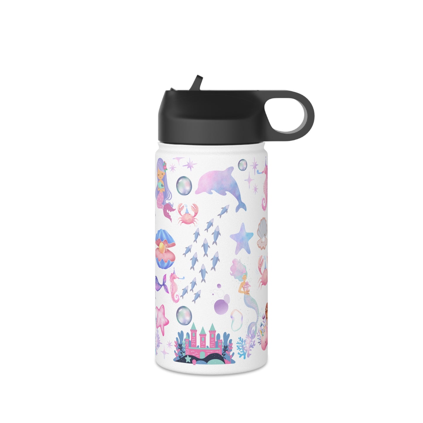 The little mermaid Bottles, Mermaid birthday gifts, Stainless Steel Water Bottle, Standard Lid