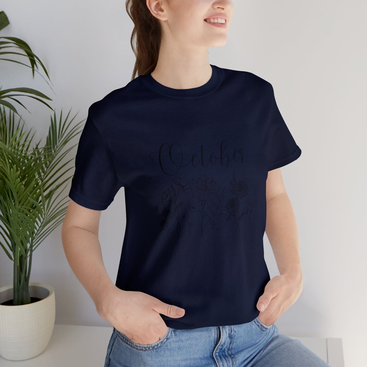 October birthday shirt birthday tee month flower shirt gift for her gift for him best friend gift christmas gift