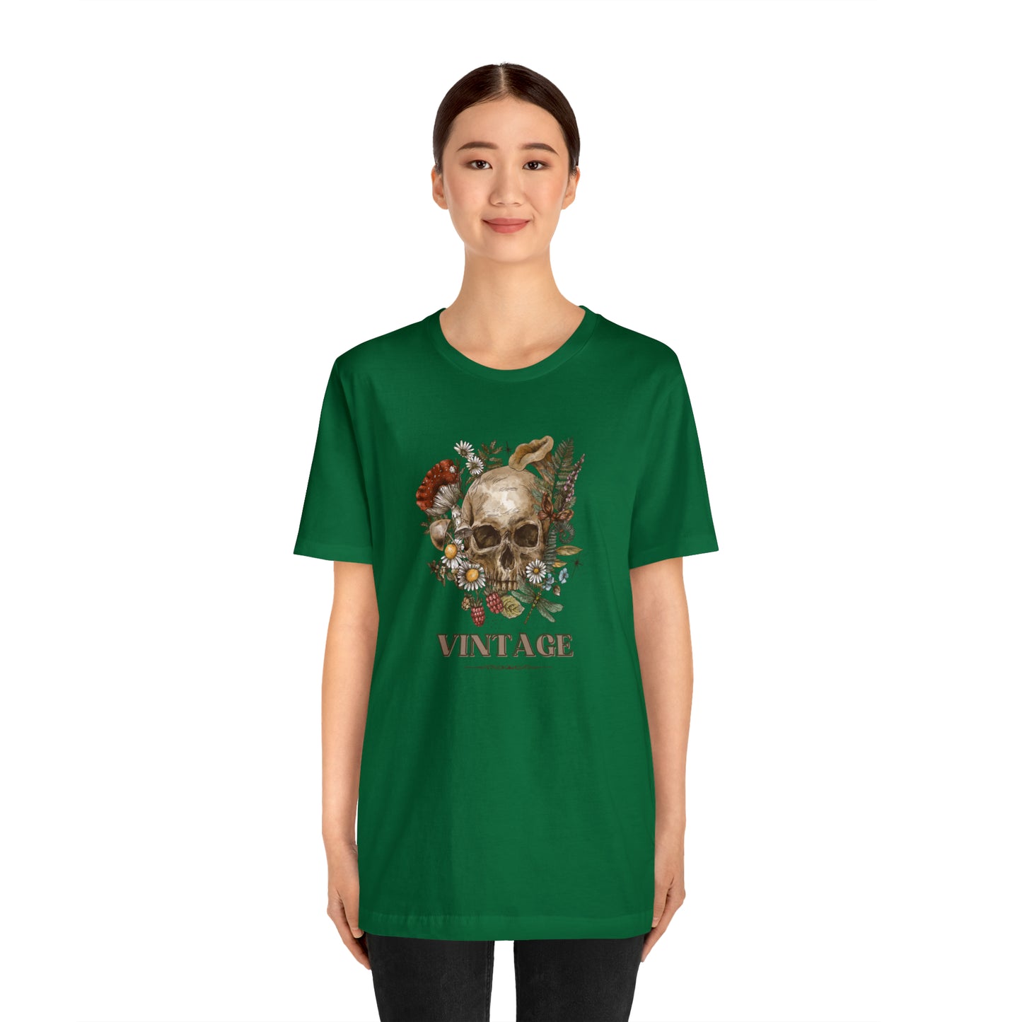 Vintage retro shirt skeleton head shirt Halloween tee Floral Shirt unisex Retro Themed vintage Gift christmas gift